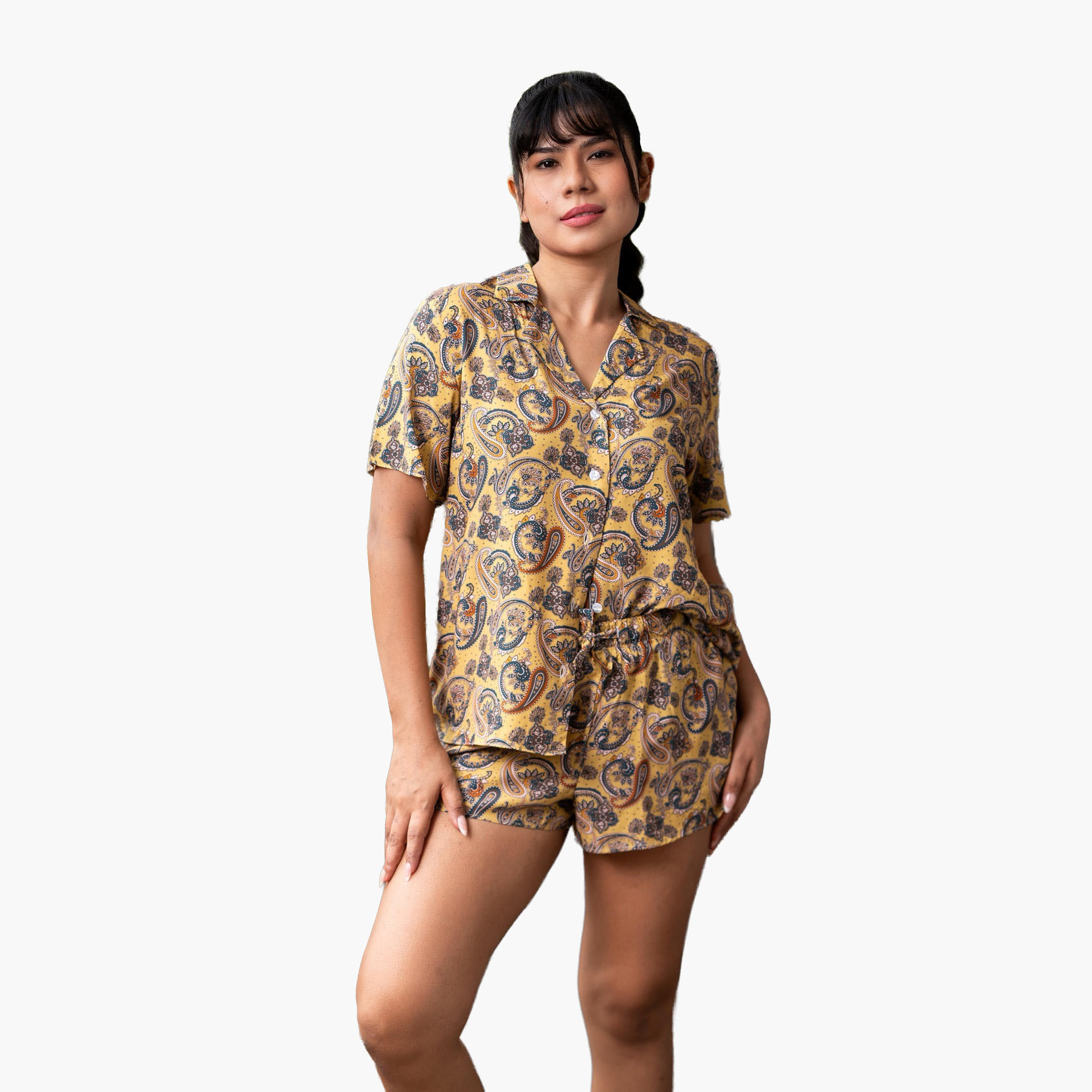 طقم بيجاما شورت وقميص من آدارايا-women-clothing-nightwear-pyjamas-shortsets-image-4