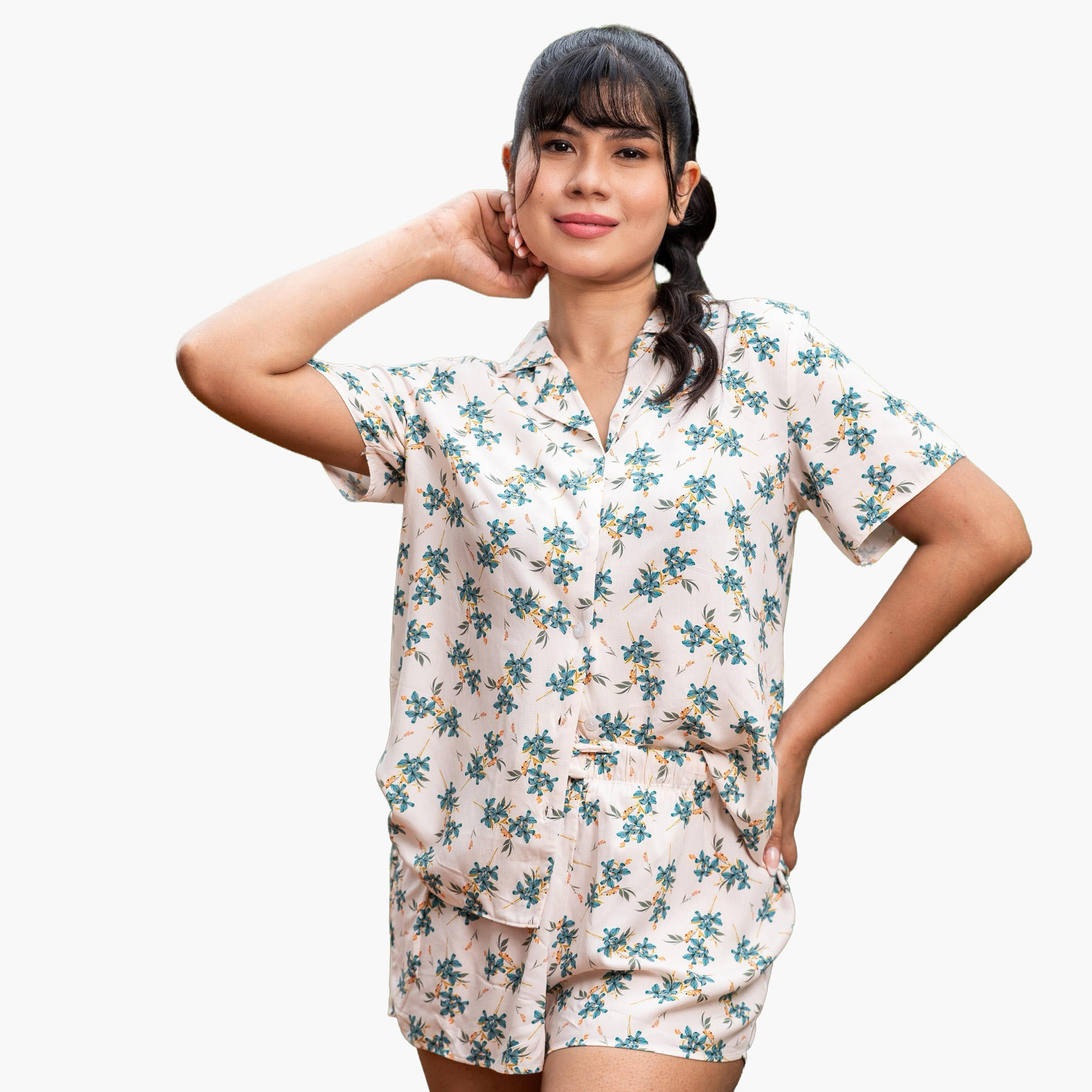 Aadaraya Pyjama Short Set Shirt and Shorts-women-clothing-nightwear-pyjamas-shortsets-image-4