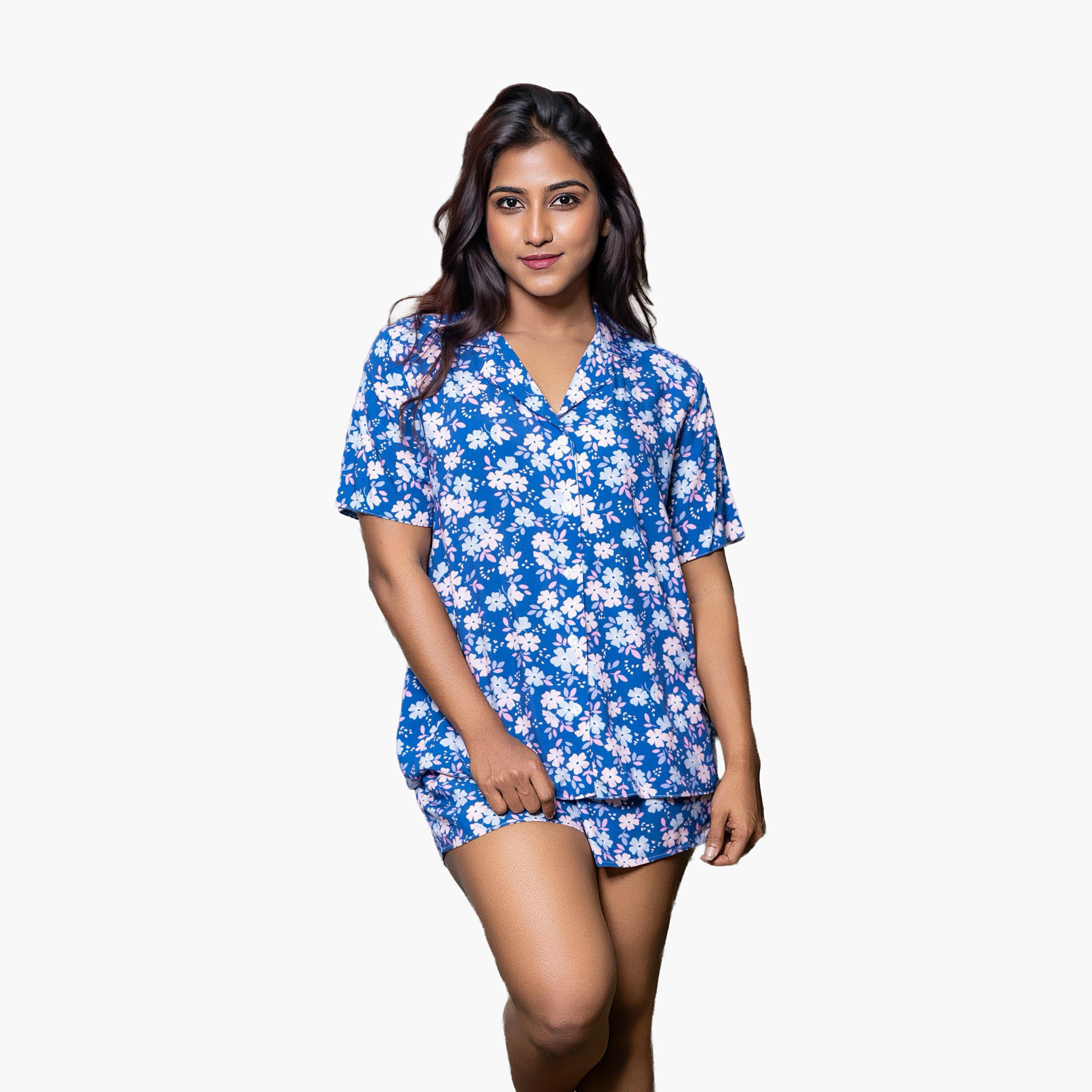 طقم بيجاما شورت وقميص من آدارايا-women-clothing-nightwear-pyjamas-shortsets-image-2