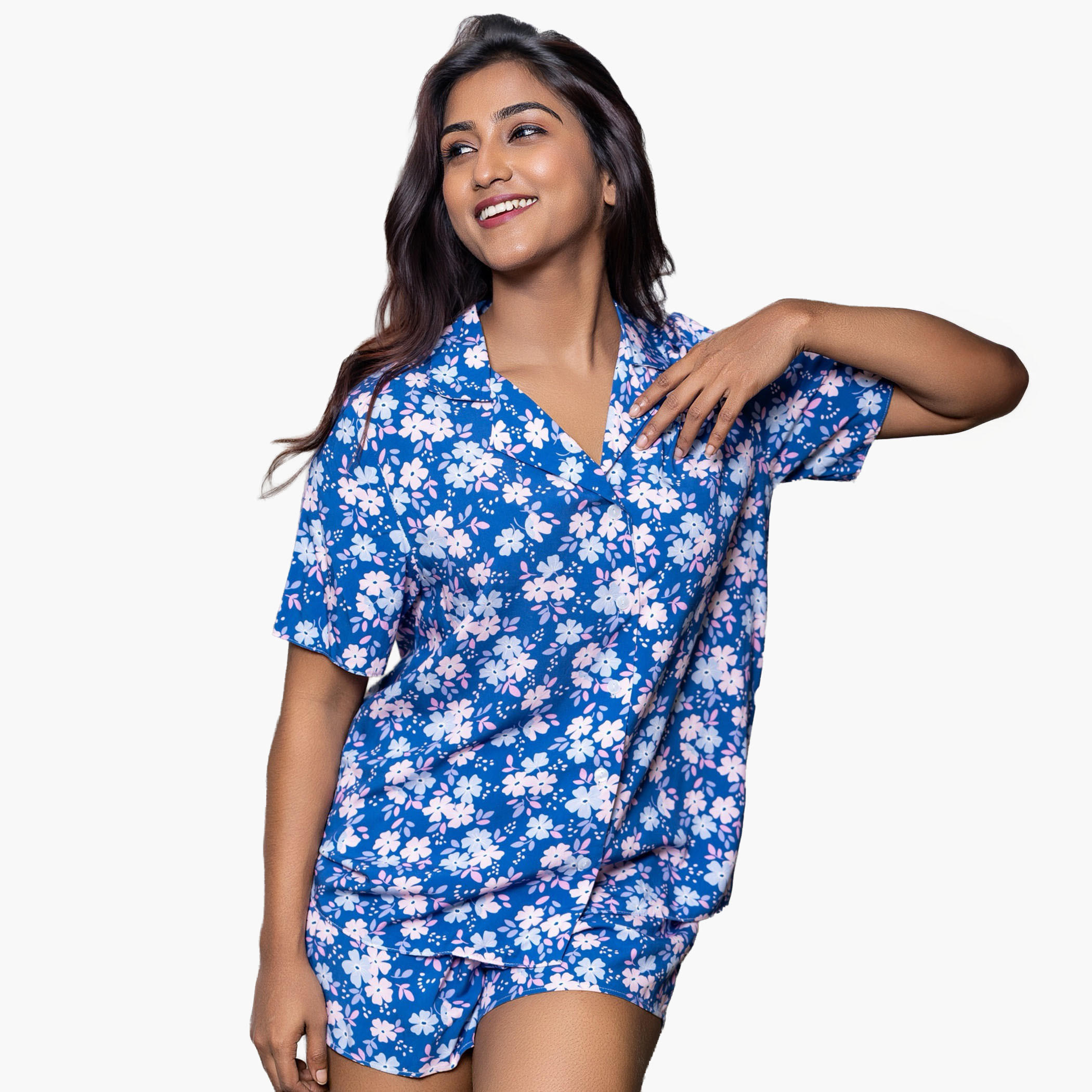 طقم بيجاما شورت وقميص من آدارايا-women-clothing-nightwear-pyjamas-shortsets-image-4