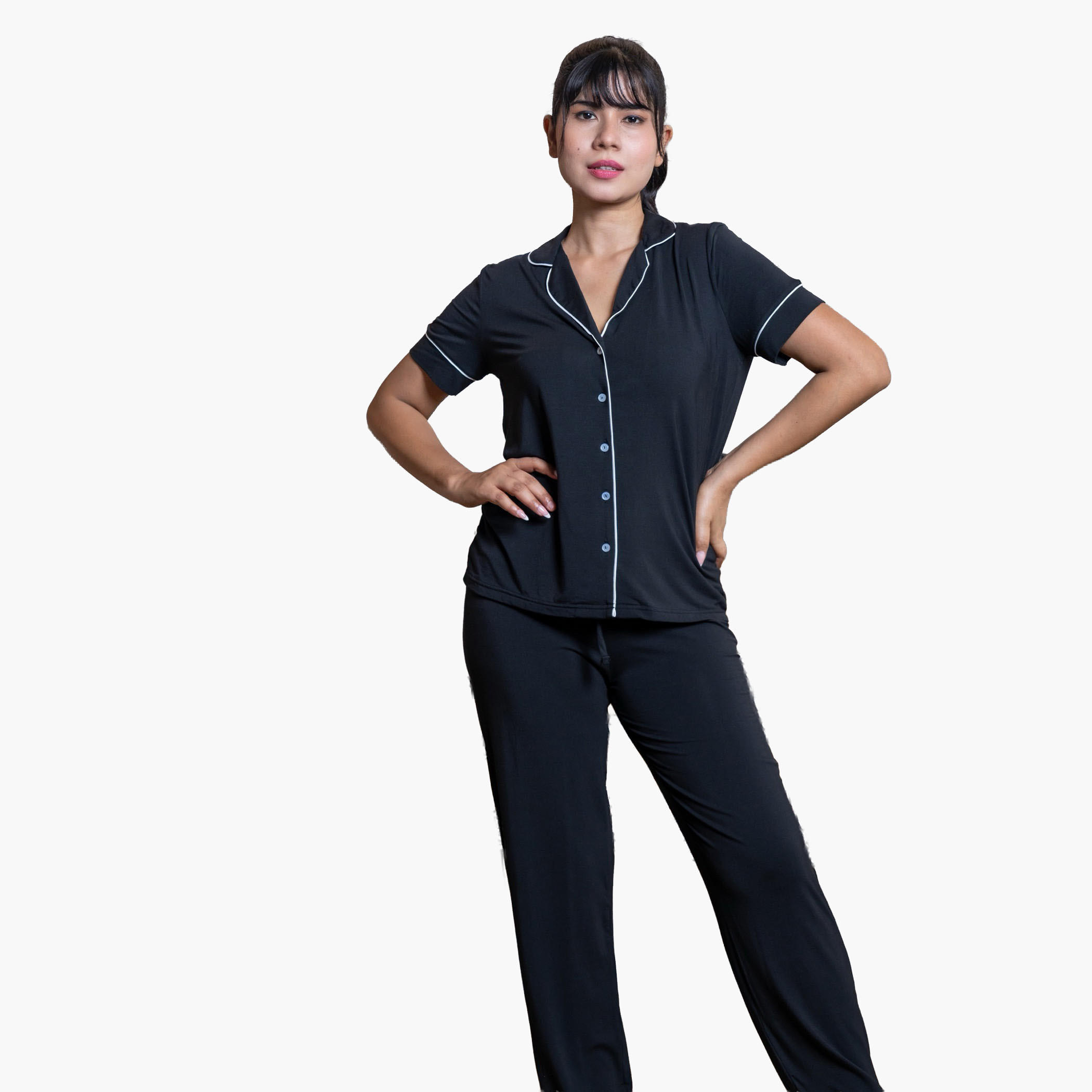طقم بيجاما قميص وبنطلون رايون من آدارايا-women-clothing-nightwear-pyjamas-longsets-image-1