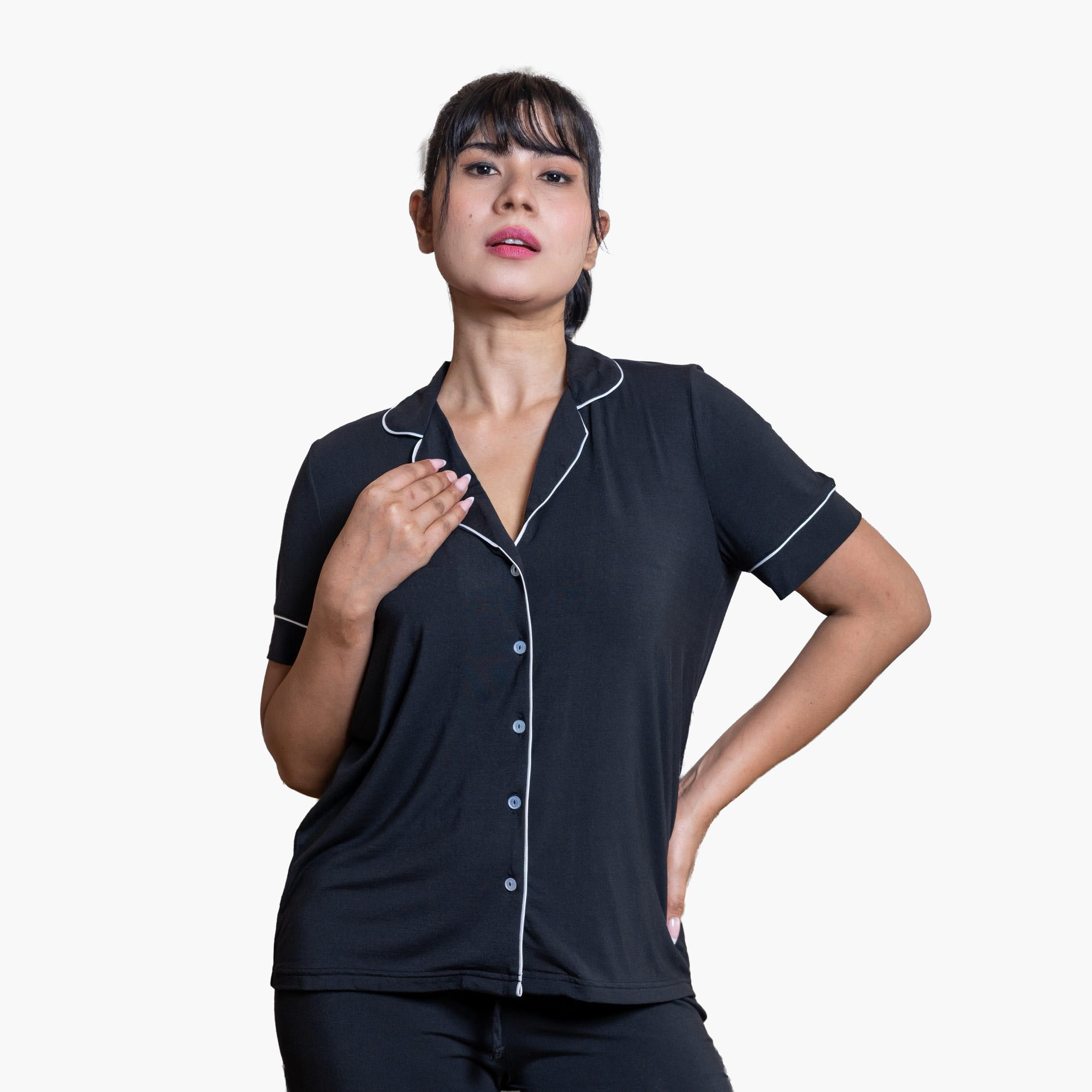 طقم بيجاما قميص وبنطلون رايون من آدارايا-women-clothing-nightwear-pyjamas-longsets-image-4