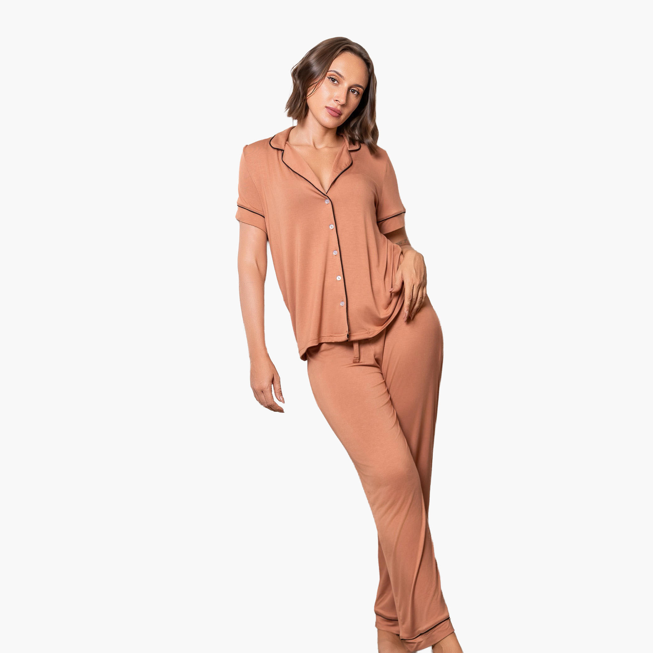 طقم بيجاما قميص وبنطلون رايون من آدارايا-women-clothing-nightwear-pyjamas-longsets-image-1