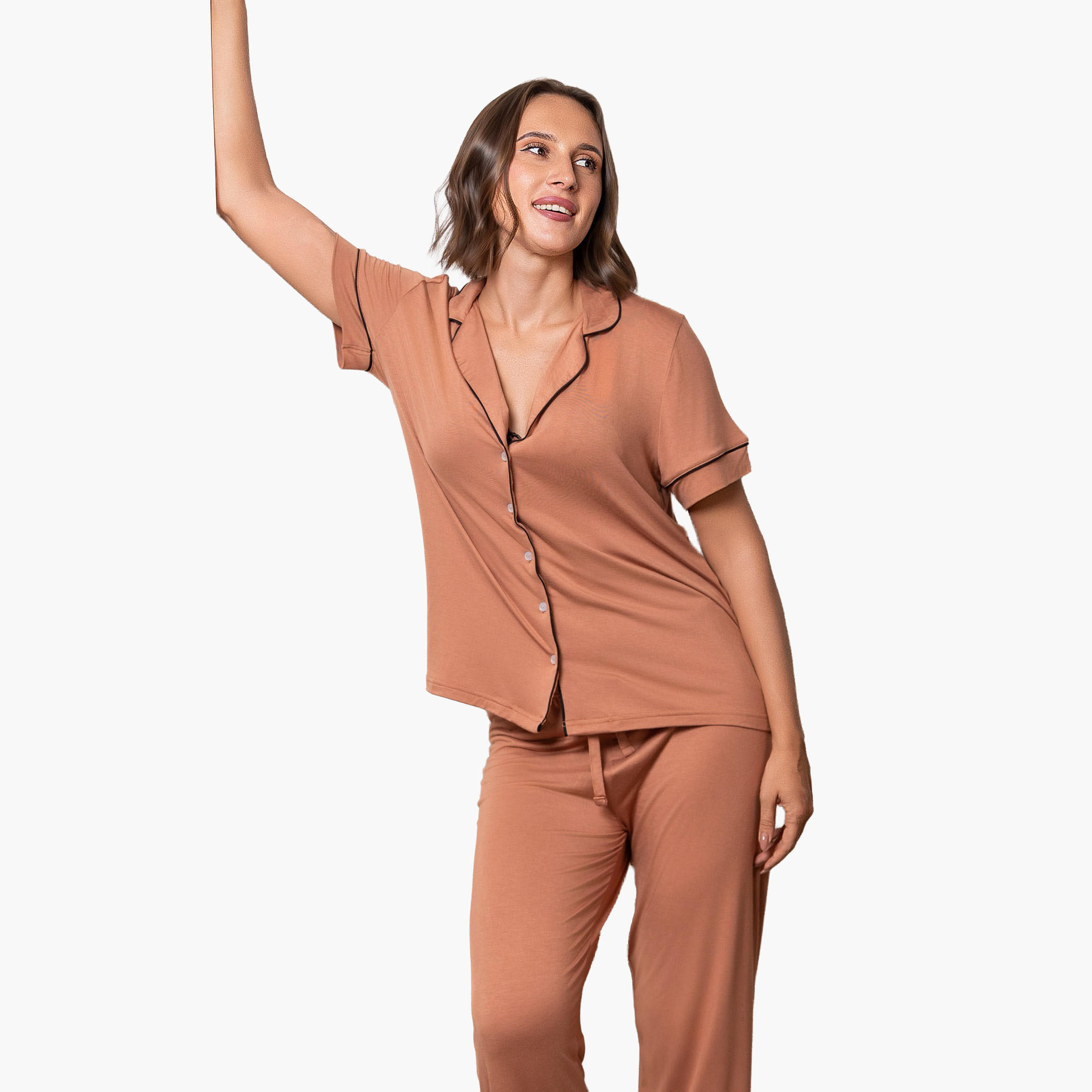طقم بيجاما قميص وبنطلون رايون من آدارايا-women-clothing-nightwear-pyjamas-longsets-image-2