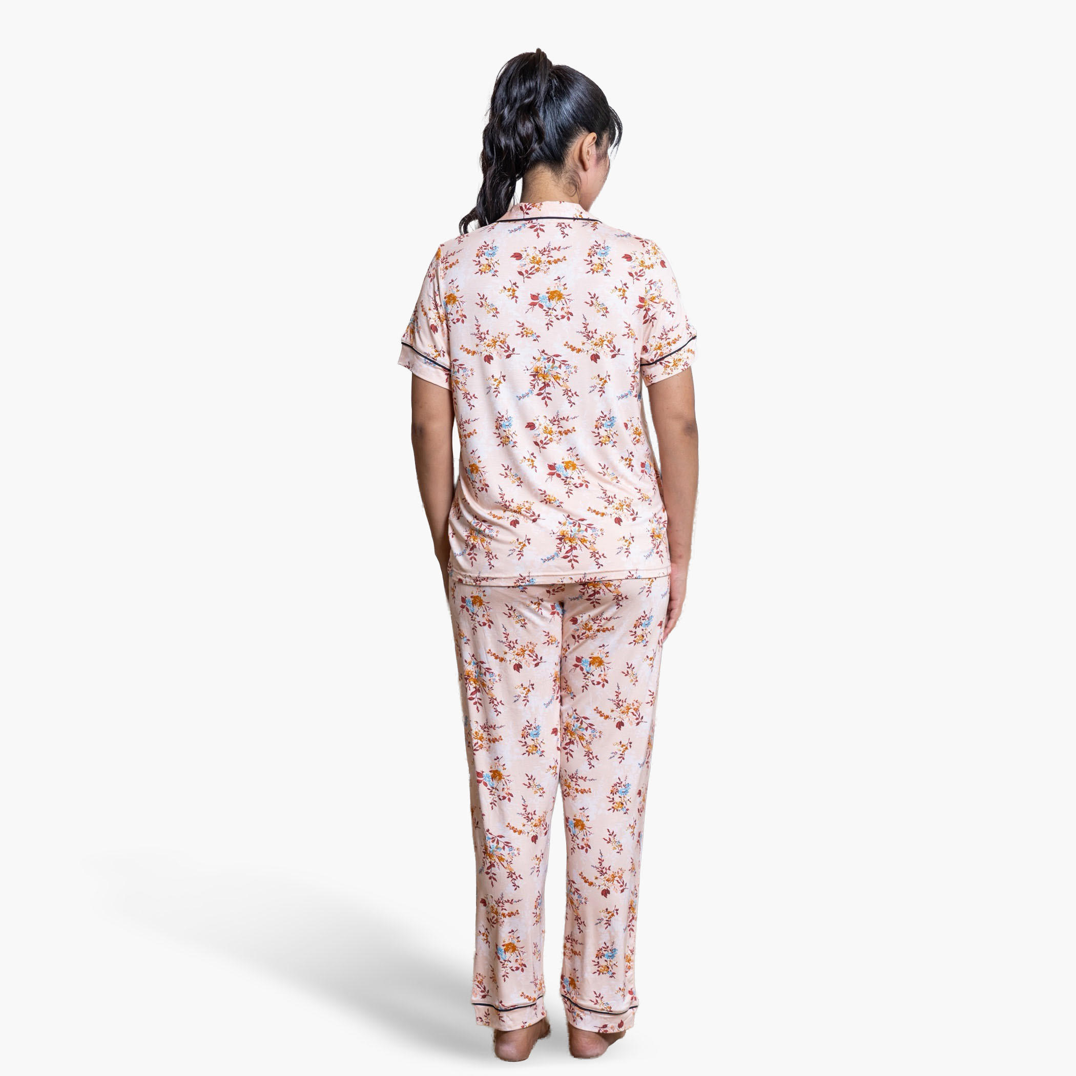 Aadaraya Pyjama Set Shirt and Pants Rayon-women-clothing-nightwear-pyjamas-longsets-image-2