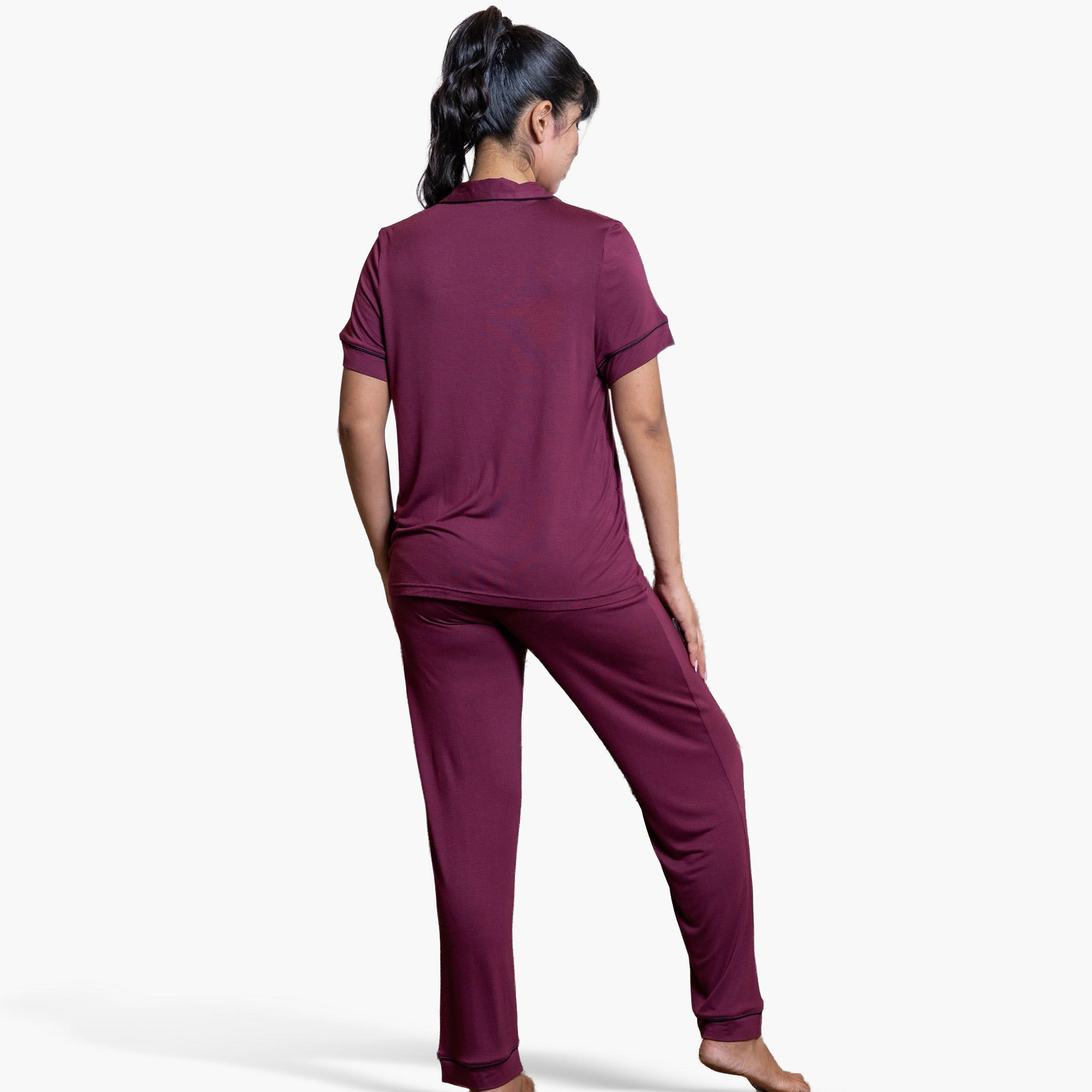 Aadaraya Pyjama Set Shirt and Pants Rayon-women-clothing-nightwear-pyjamas-longsets-image-3