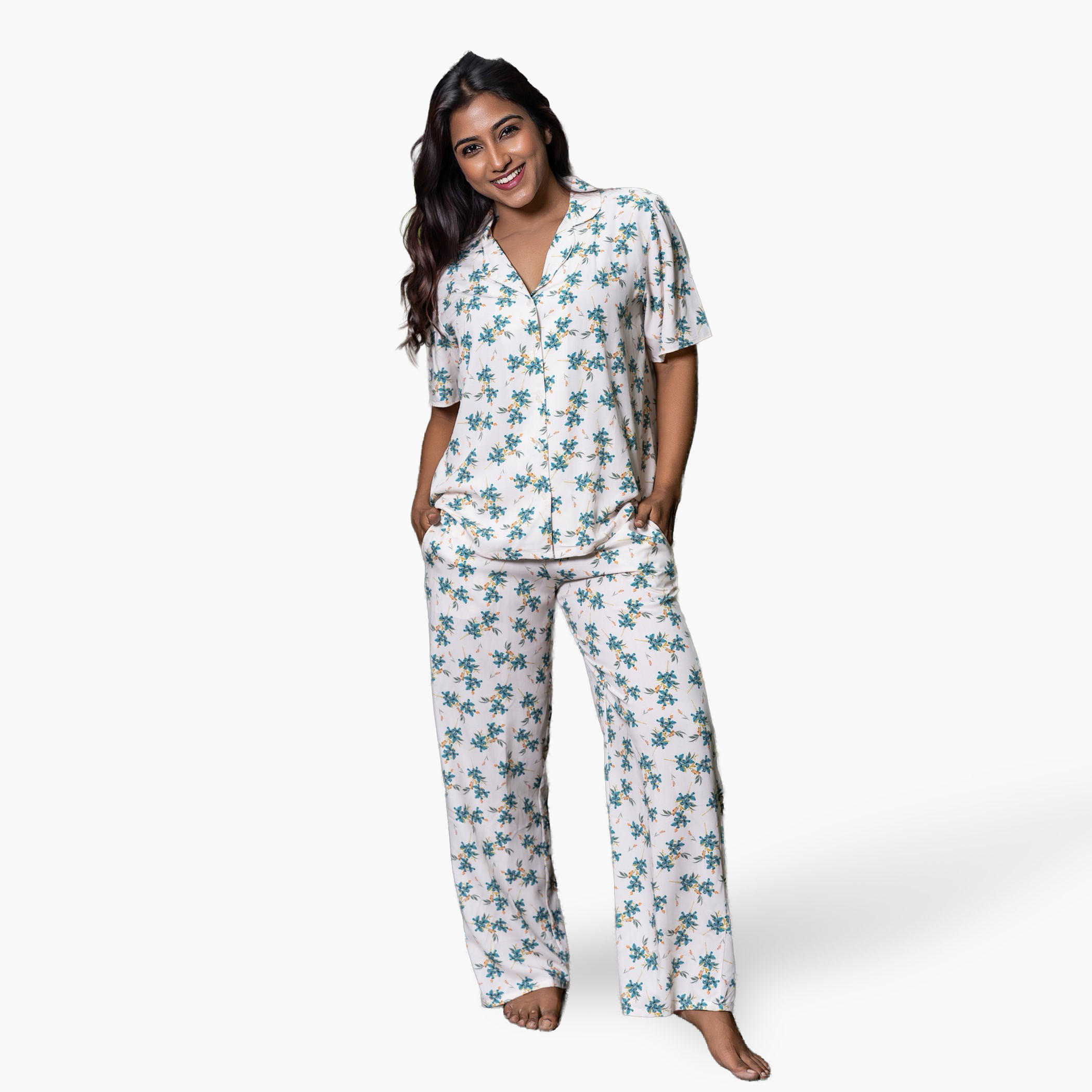 Aadaraya Pyjama Set Shirt and Trousers-women-clothing-nightwear-pyjamas-longsets-image-1