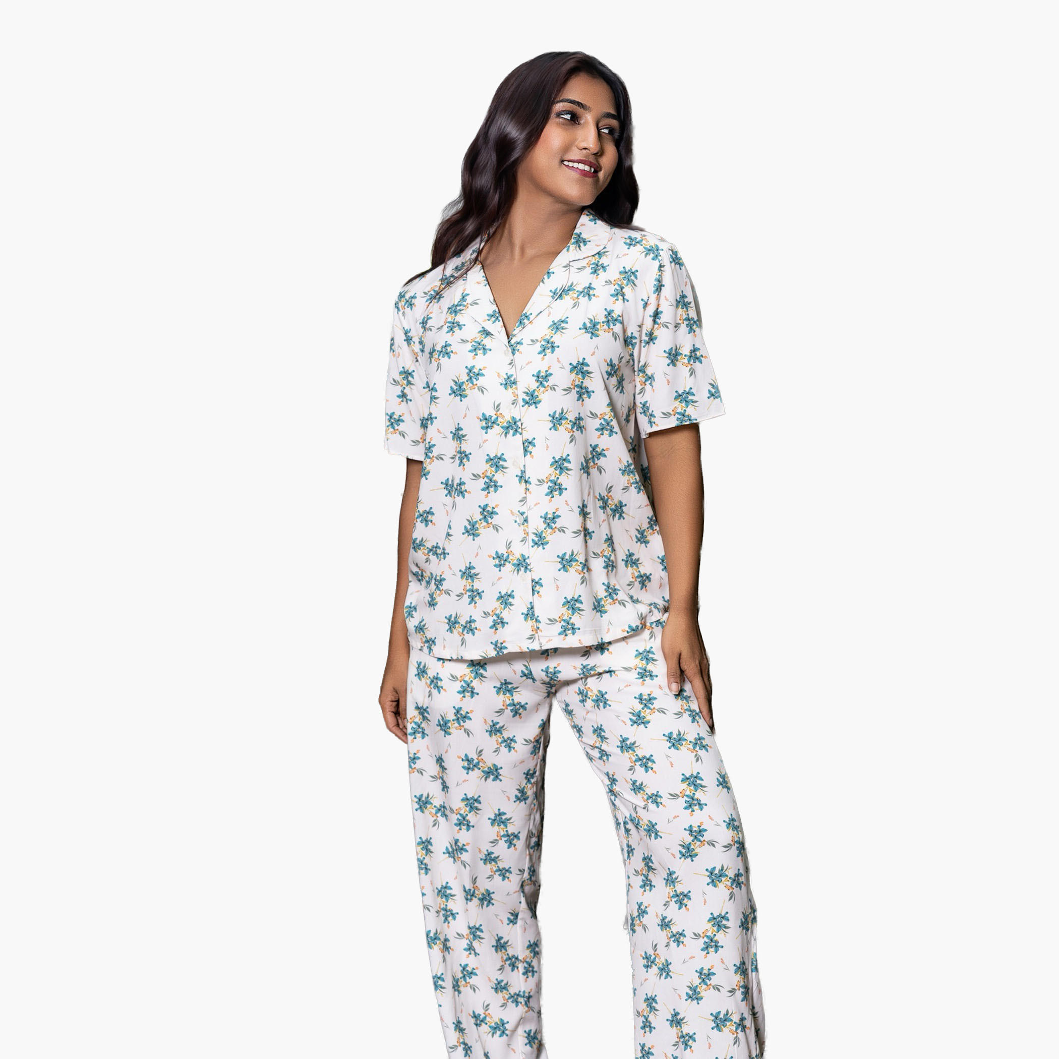 طقم بنطلون بيجاما وقميص من آدارايا-women-clothing-nightwear-pyjamas-longsets-image-2