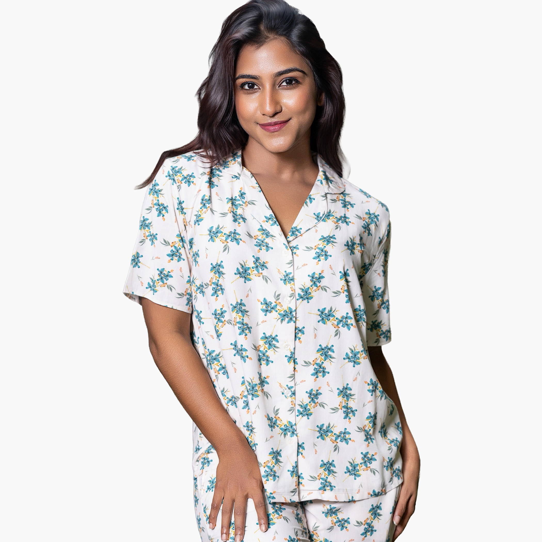 طقم بنطلون بيجاما وقميص من آدارايا-women-clothing-nightwear-pyjamas-longsets-image-4