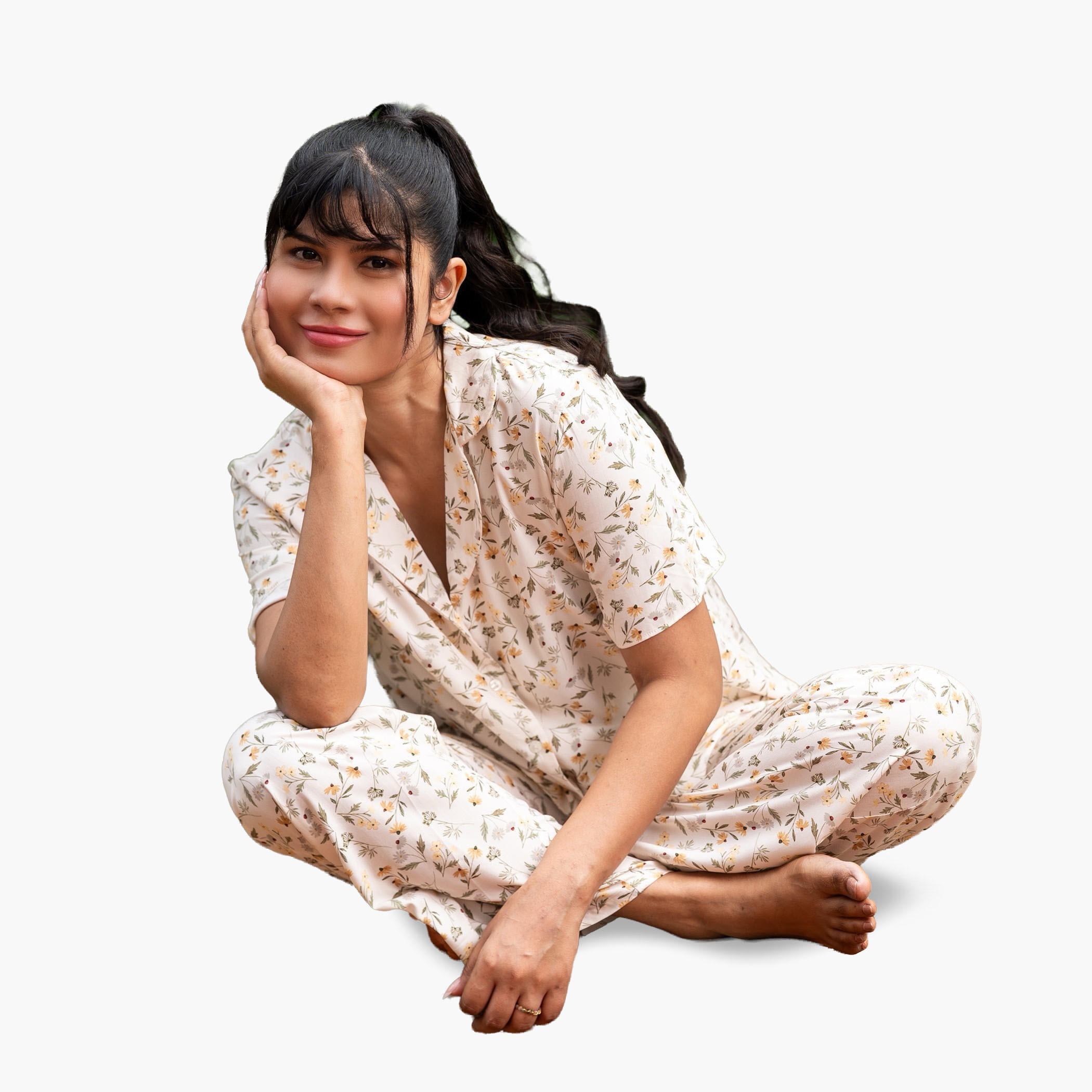 طقم بنطلون بيجاما وقميص من آدارايا-women-clothing-nightwear-pyjamas-longsets-image-4