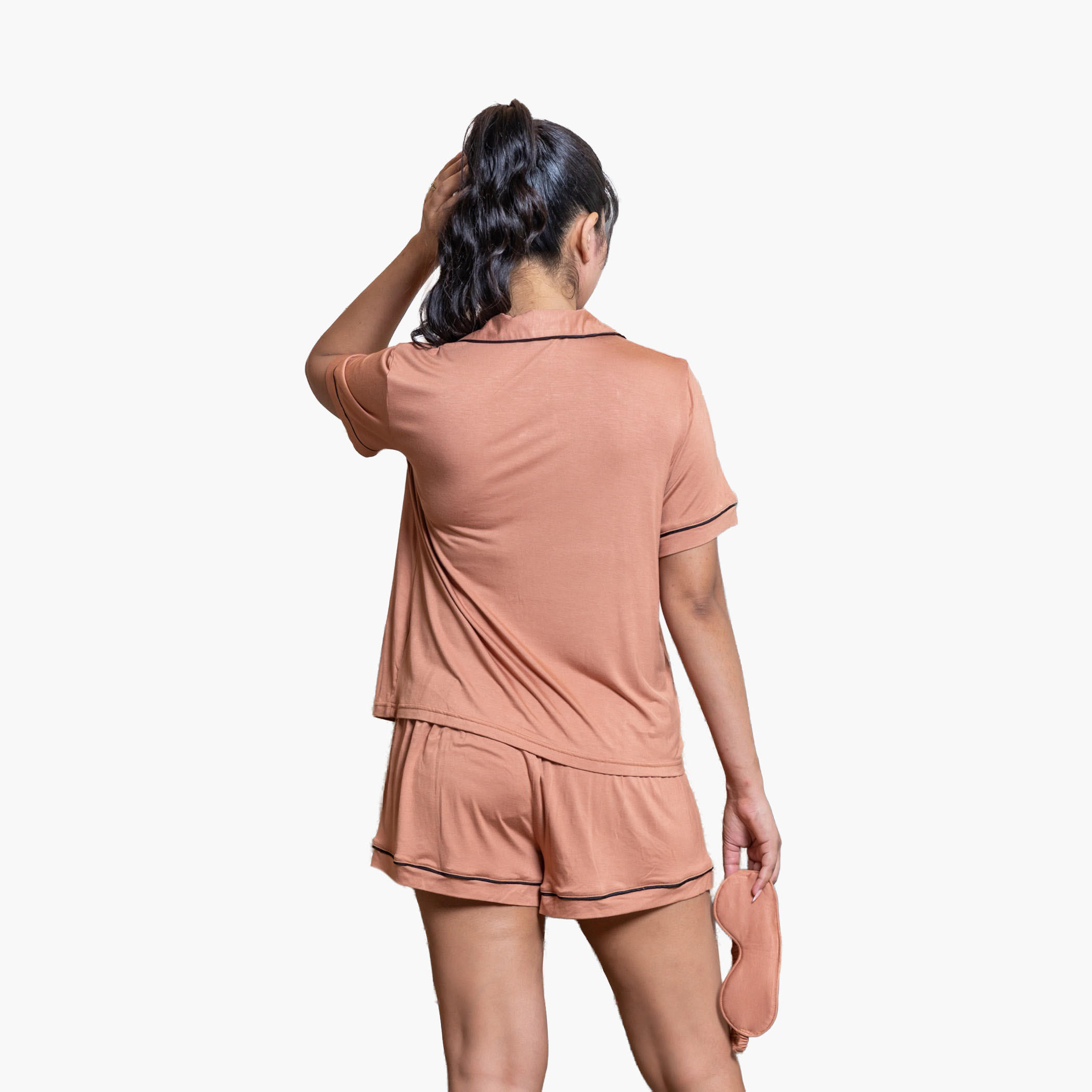 طقم شورت وقميص رايون من آدارايا-women-clothing-nightwear-pyjamas-shortsets-image-2