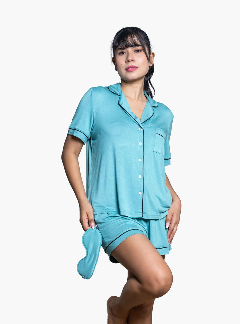 طقم شورت وقميص رايون من آدارايا-women-clothing-nightwear-pyjamas-shortsets-image-1
