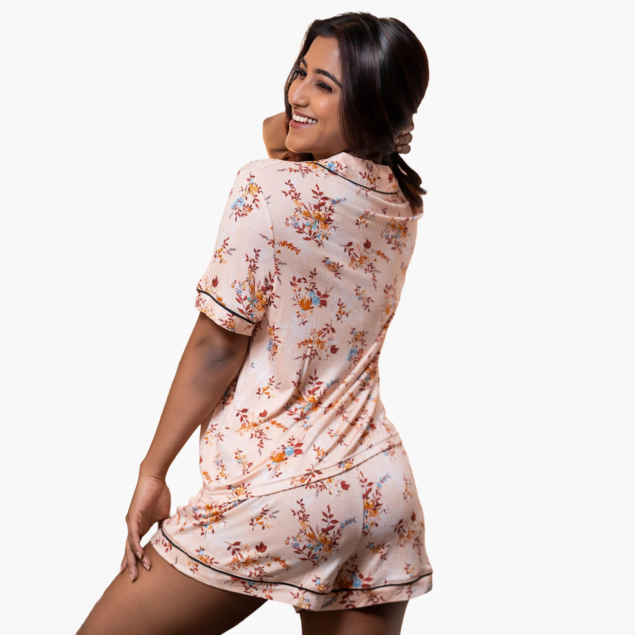 طقم بيجاما شورت وقميص من الرايون من آدارايا-women-clothing-nightwear-pyjamas-shortsets-image-3