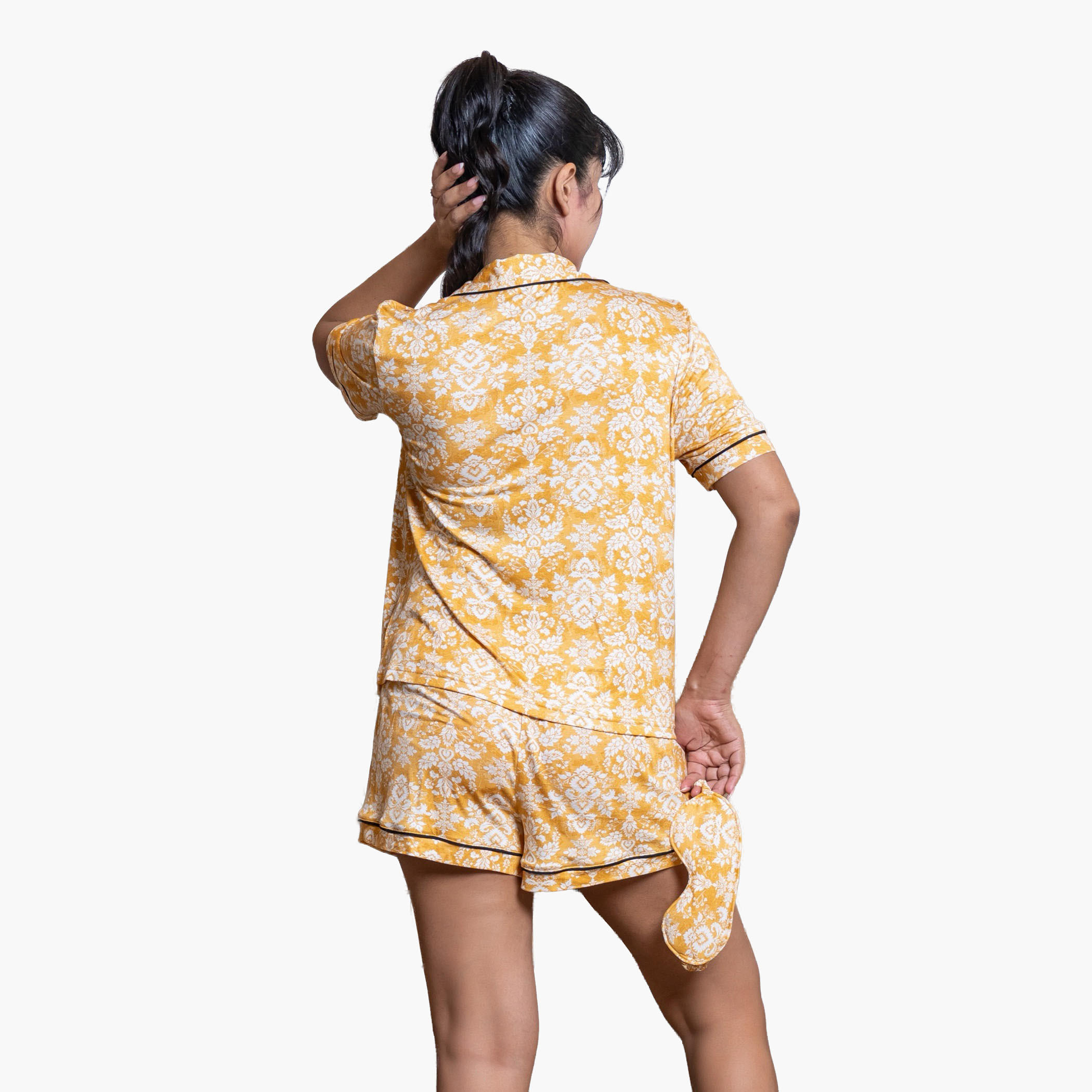 Aadaraya Short Set Shirt and Shorts Rayon-women-clothing-nightwear-pyjamas-shortsets-image-2