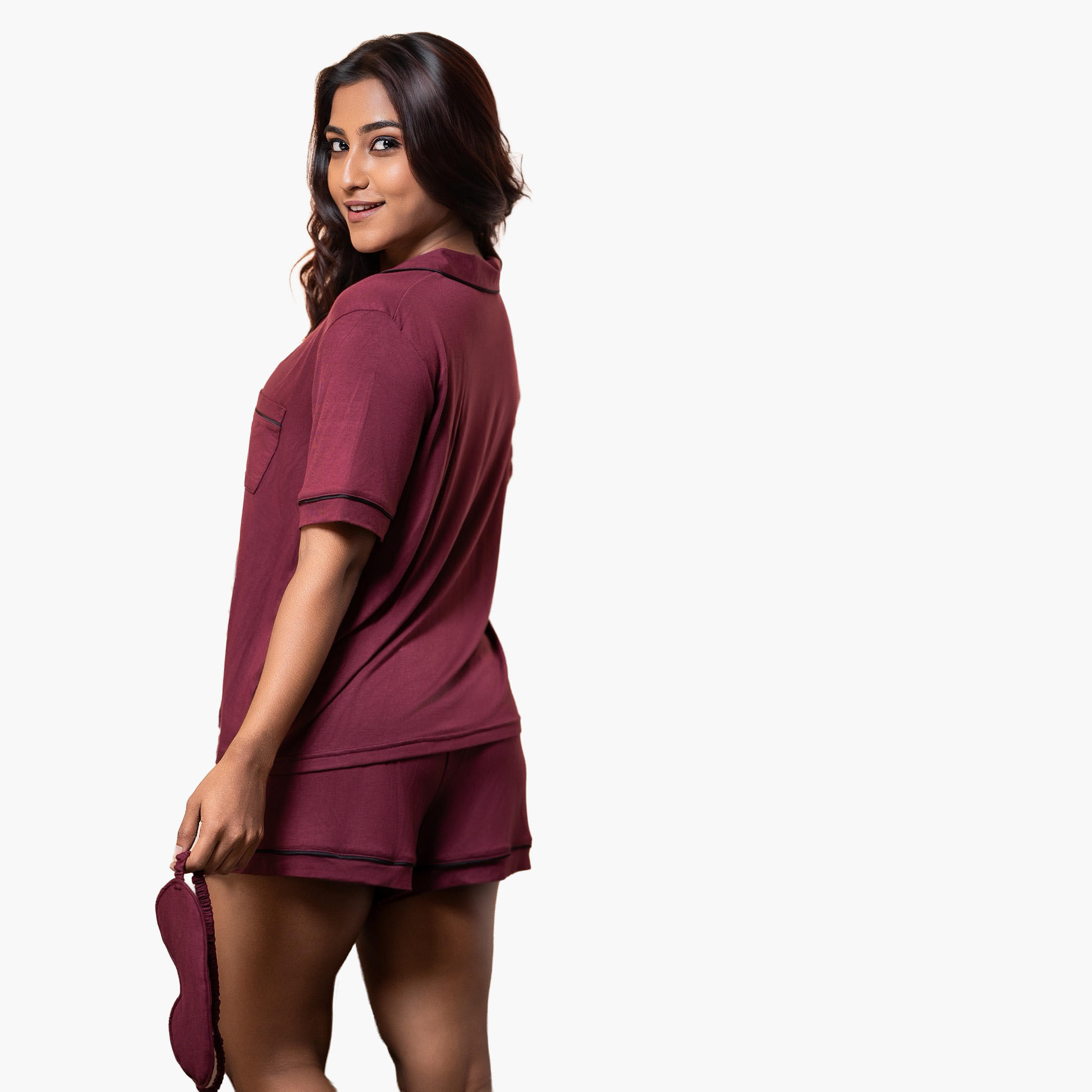 Aadaraya Short Set Shirt and Shorts Rayon-women-clothing-nightwear-pyjamas-shortsets-image-3