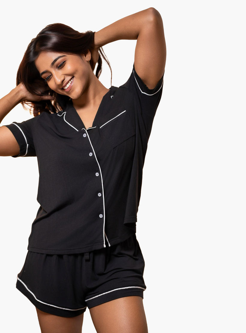 Aadaraya Short Set Shirt and Shorts Rayon-women-clothing-nightwear-pyjamas-shortsets-image-3