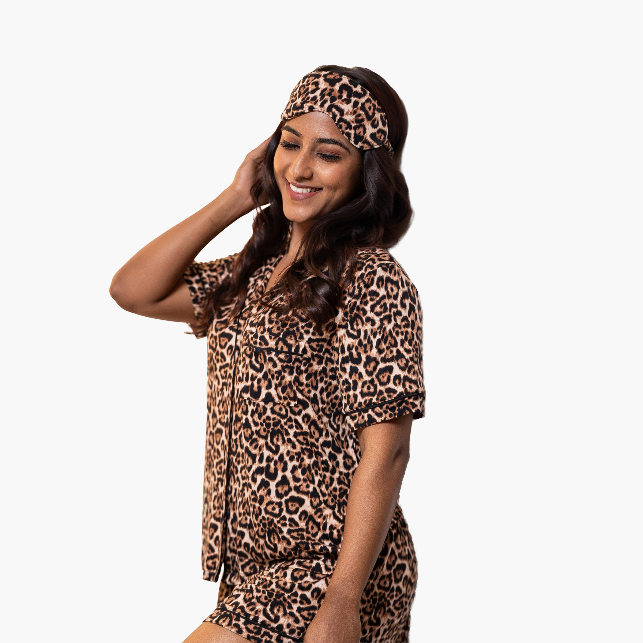 طقم بيجاما شورت وقميص من الرايون من آدارايا-women-clothing-nightwear-pyjamas-shortsets-image-1