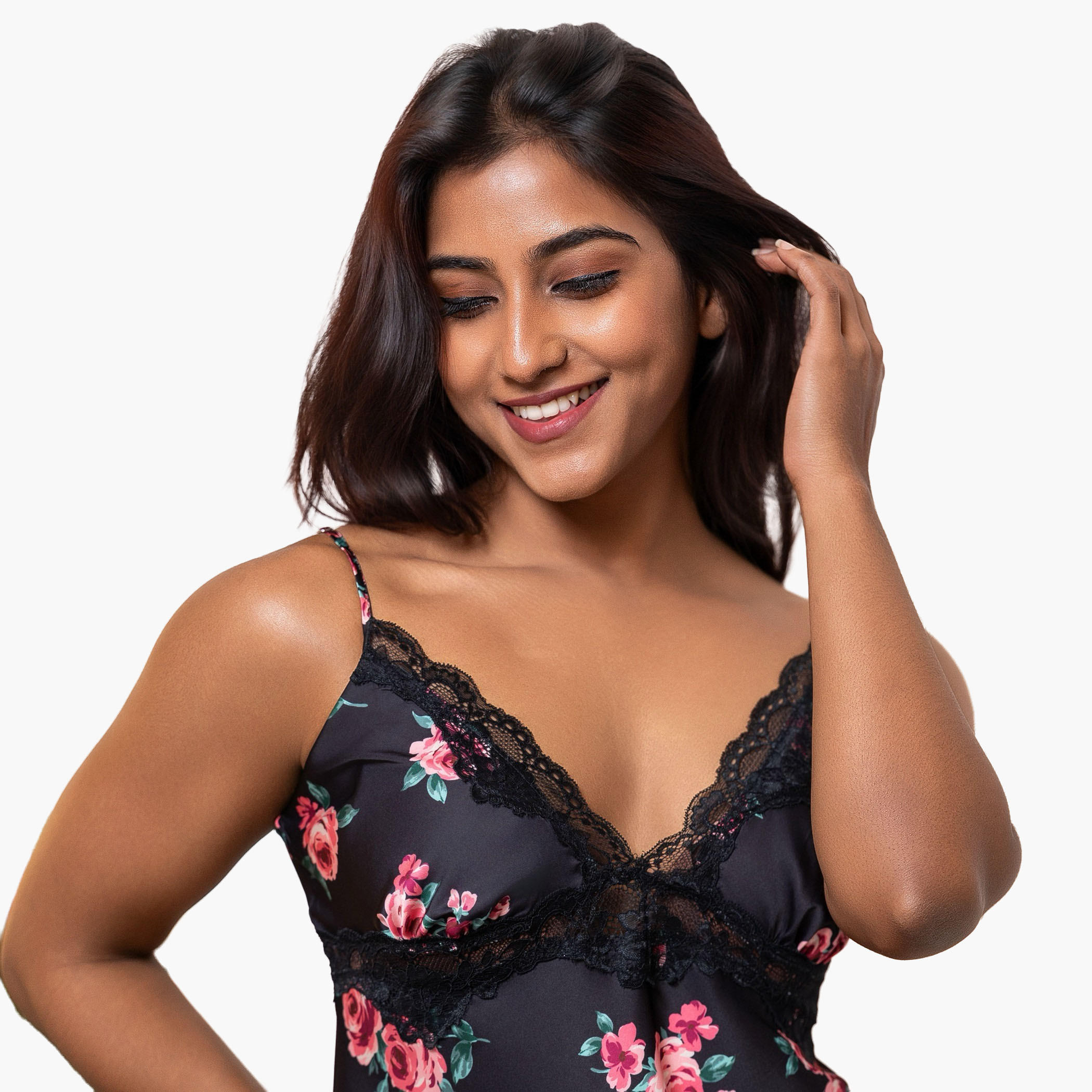 Aadaraya Night Dress Sleeveless Lace Detail-women-clothing-nightwear-nighties-image-4