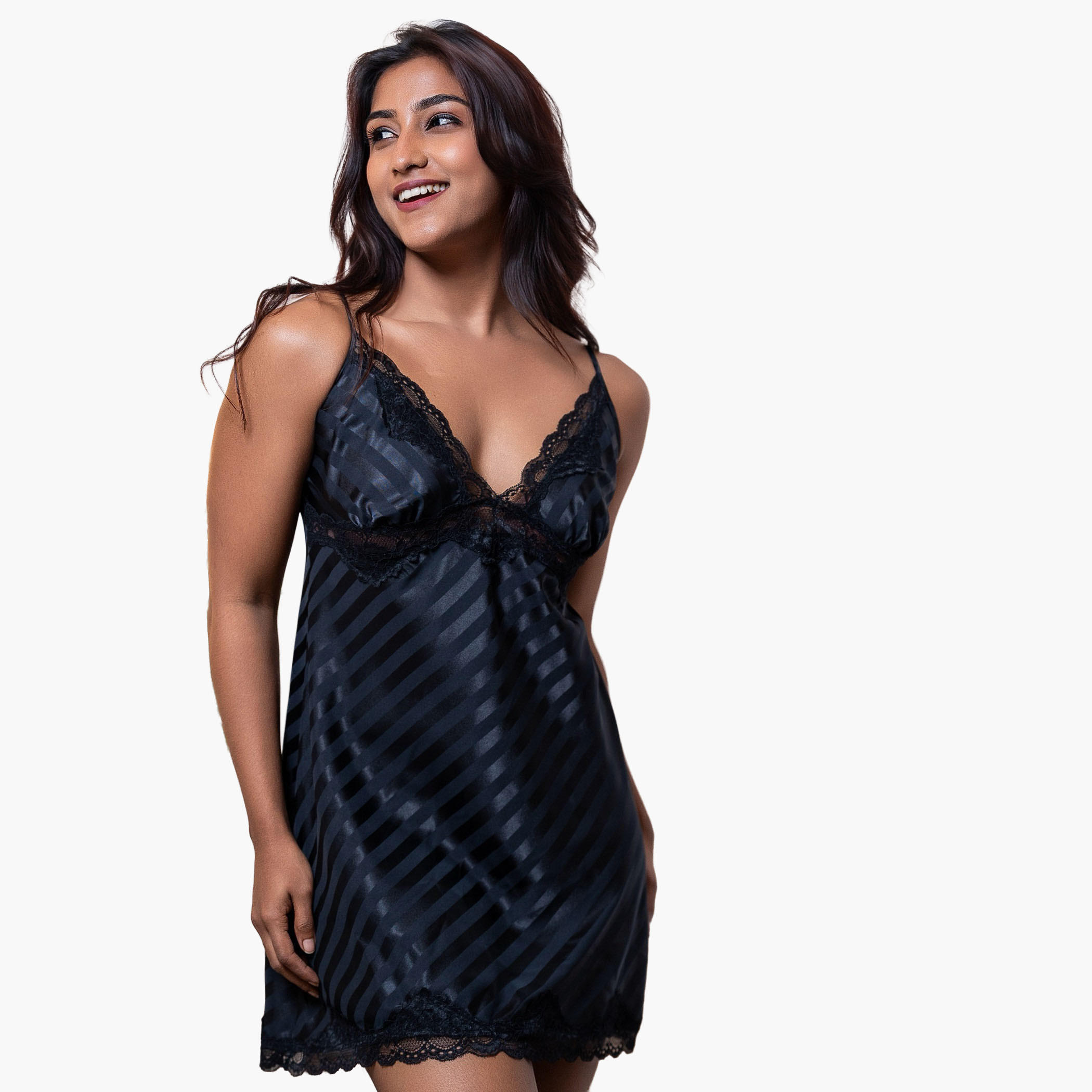 Aadaraya Night Dress Sleeveless Lace Detail-women-clothing-nightwear-nighties-image-1