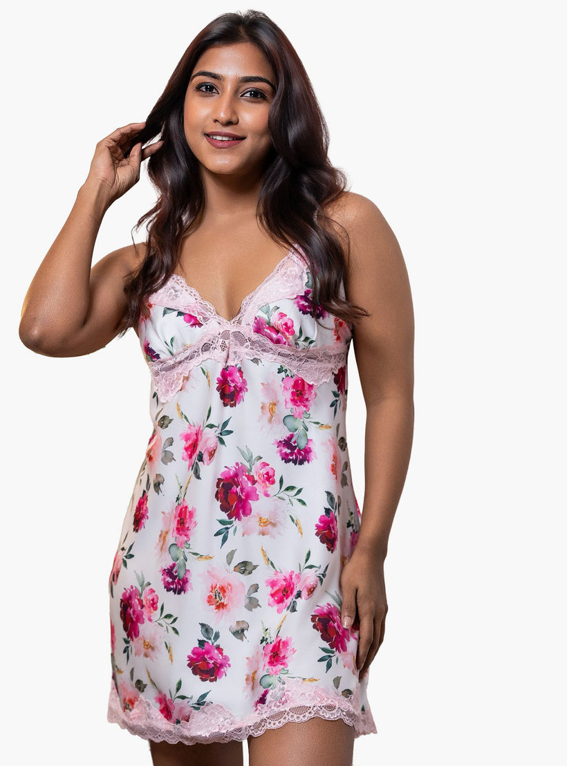 Aadaraya Night Dress Sleeveless Lace Detail-women-clothing-nightwear-nighties-image-2