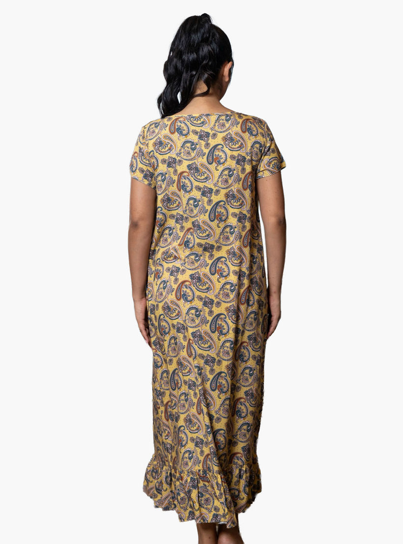 قميص نوم بأكمام قصيرة وطبعات من آدارايا-women-clothing-nightwear-nighties-image-4