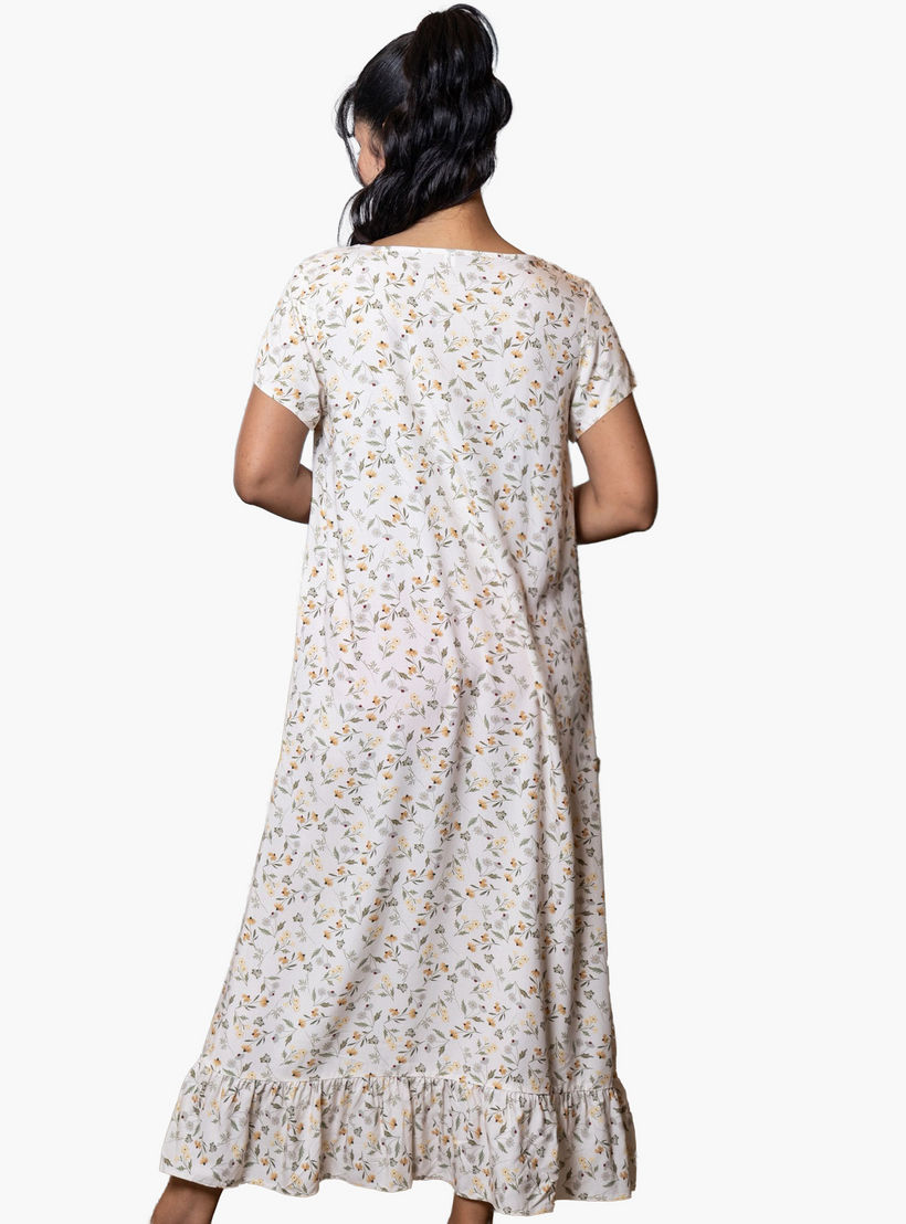 فستان نوم بأكمام قصيرة وطبعات من آدارايا-women-clothing-nightwear-nighties-image-19