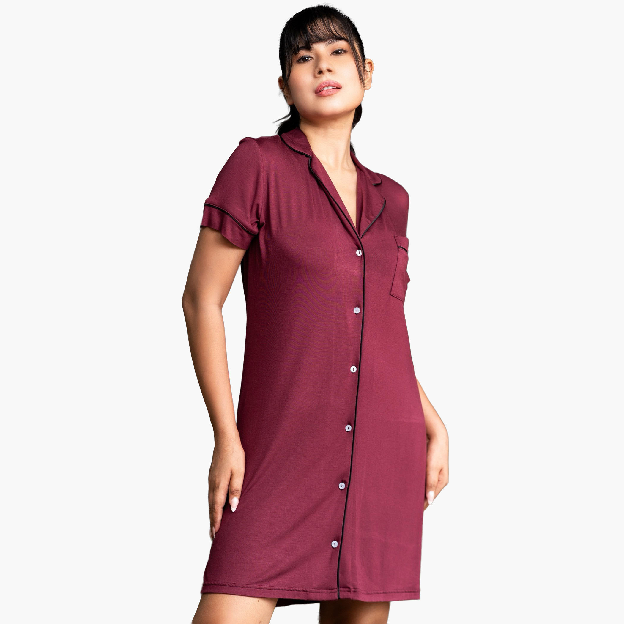 Aadaraya Short Sleepshirt Short Sleeves-women-clothing-nightwear-nighties-image-4