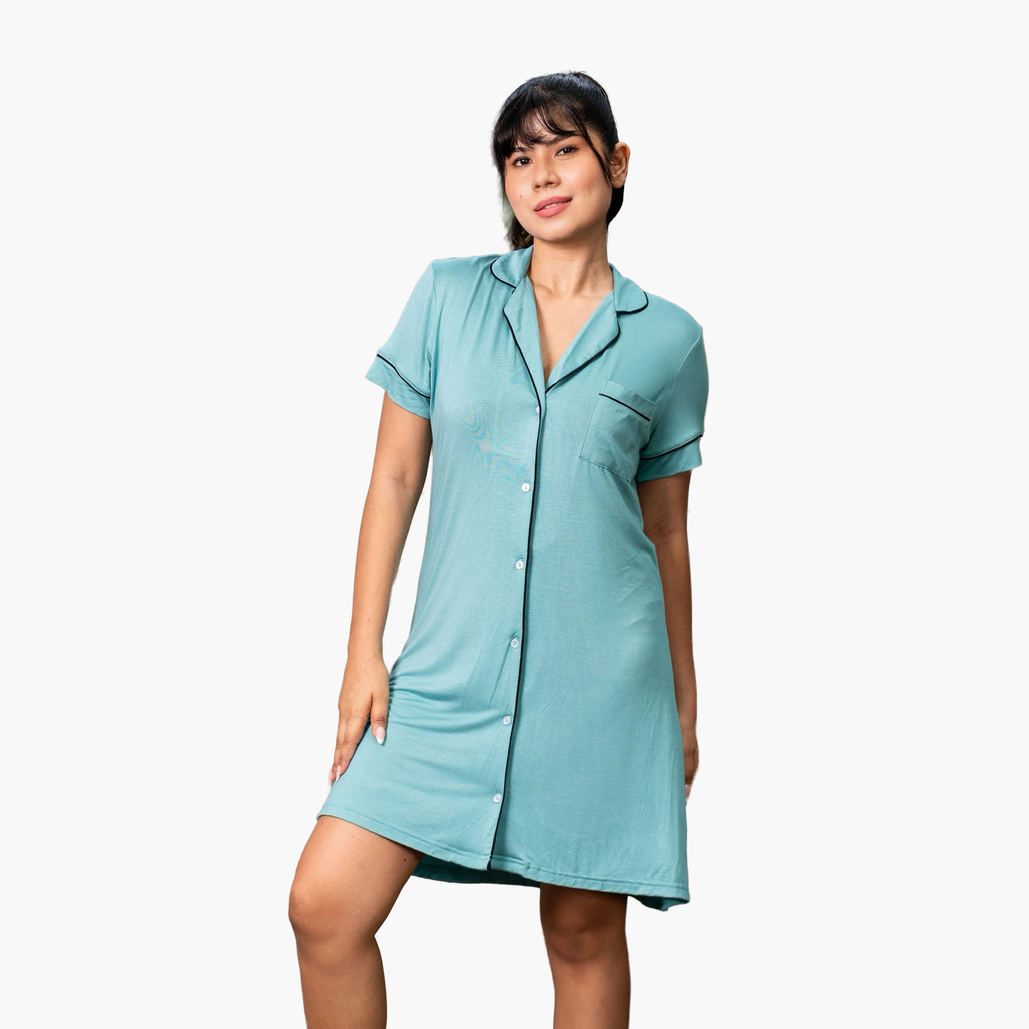 Aadaraya Short Sleepshirt Short Sleeves-women-clothing-nightwear-nighties-image-1
