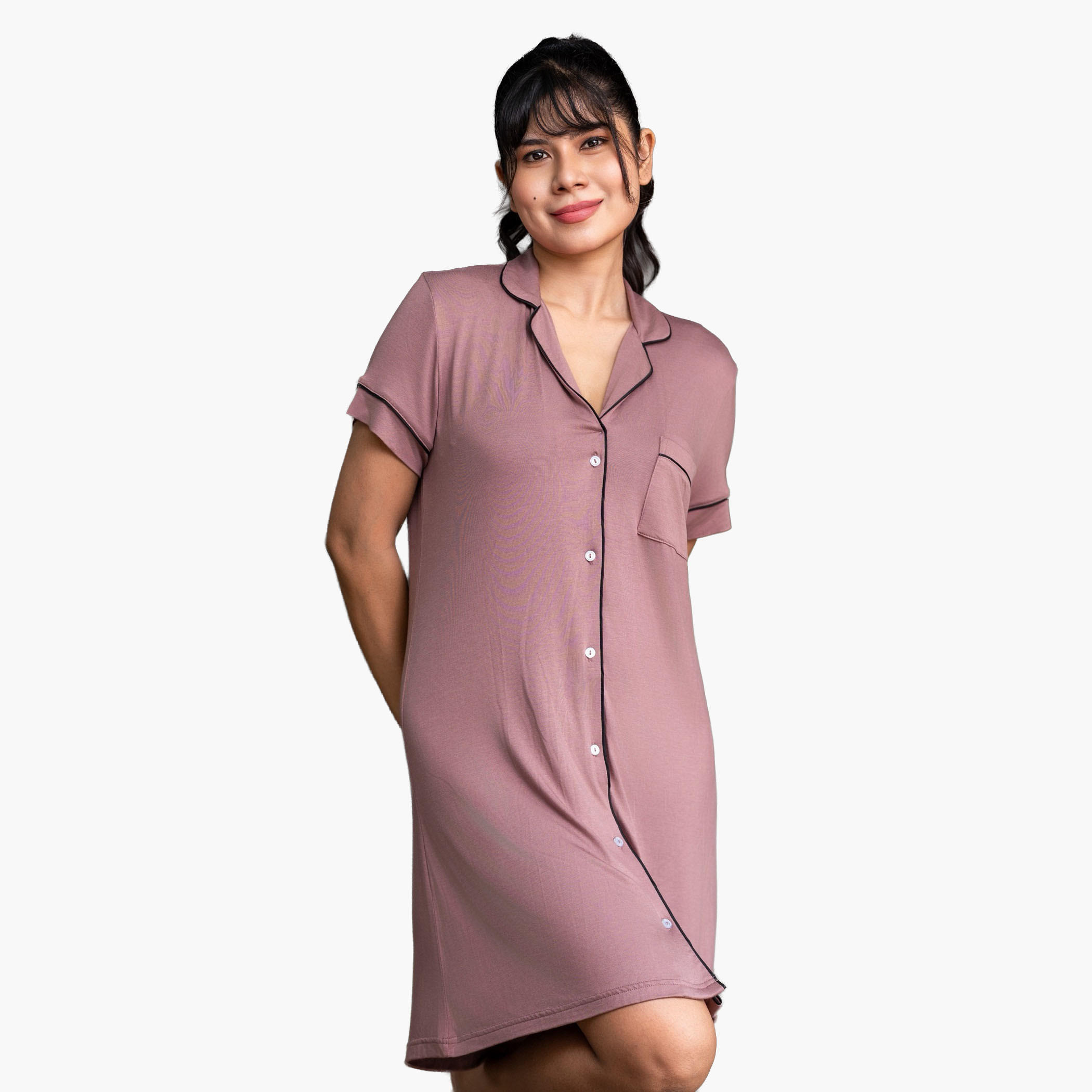 Aadaraya Short Sleepshirt Short Sleeves-women-clothing-nightwear-nighties-image-4