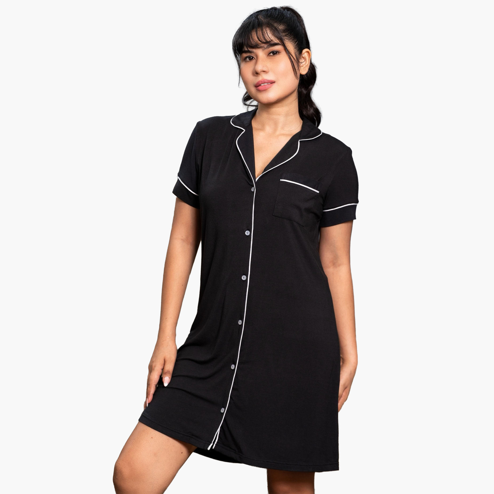Aadaraya Short Sleepshirt Short Sleeves-women-clothing-nightwear-nighties-image-1