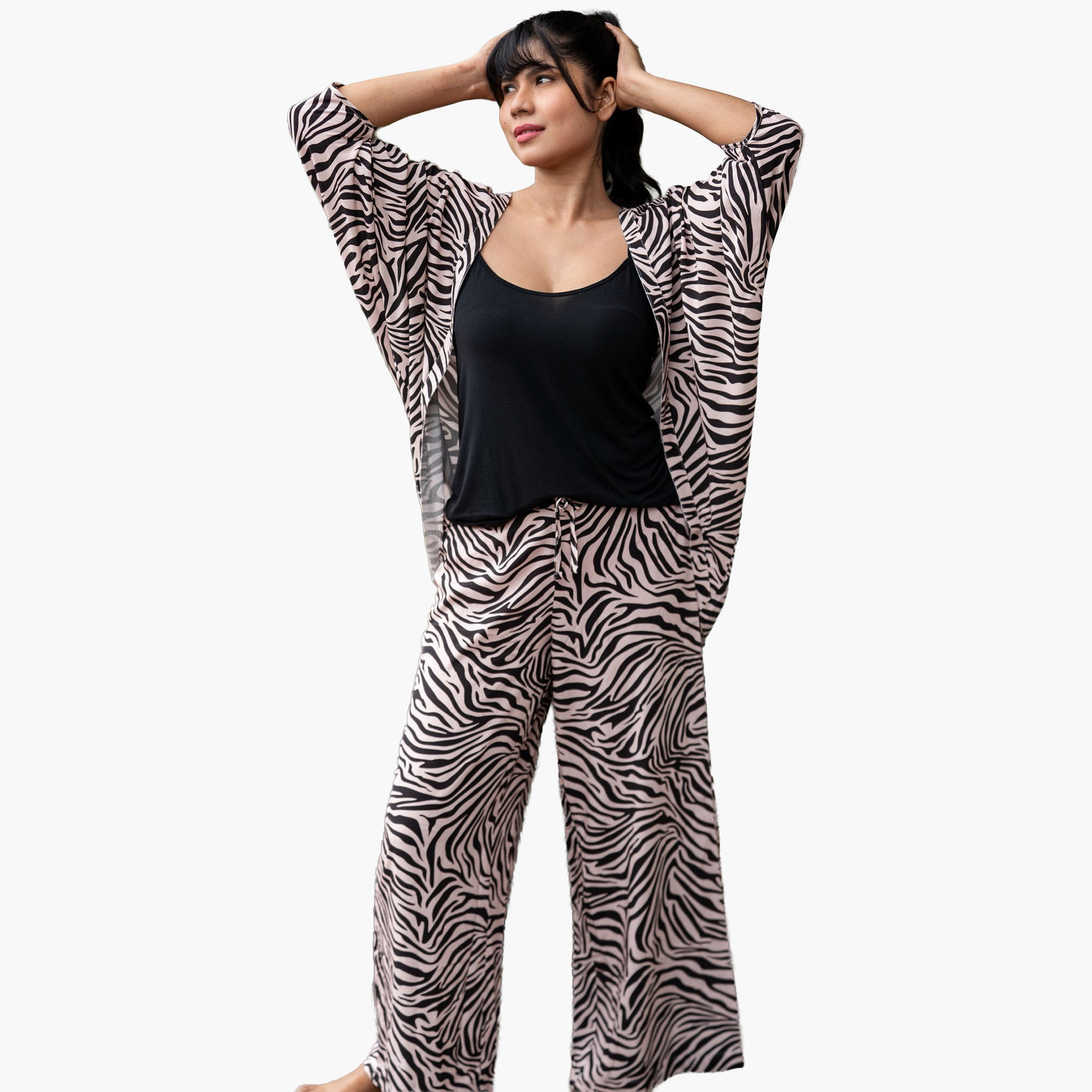 Aadaraya Pyjama Set Kimono with Camisole and Pants-women-clothing-nightwear-pyjamas-longsets-image-1