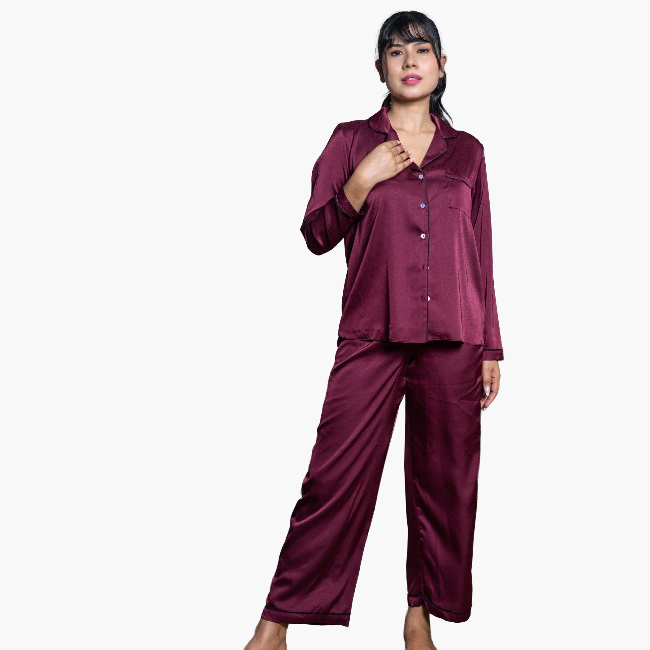 طقم بنطلون بيجاما وقميص من آدارايا-women-clothing-nightwear-pyjamas-longsets-image-1
