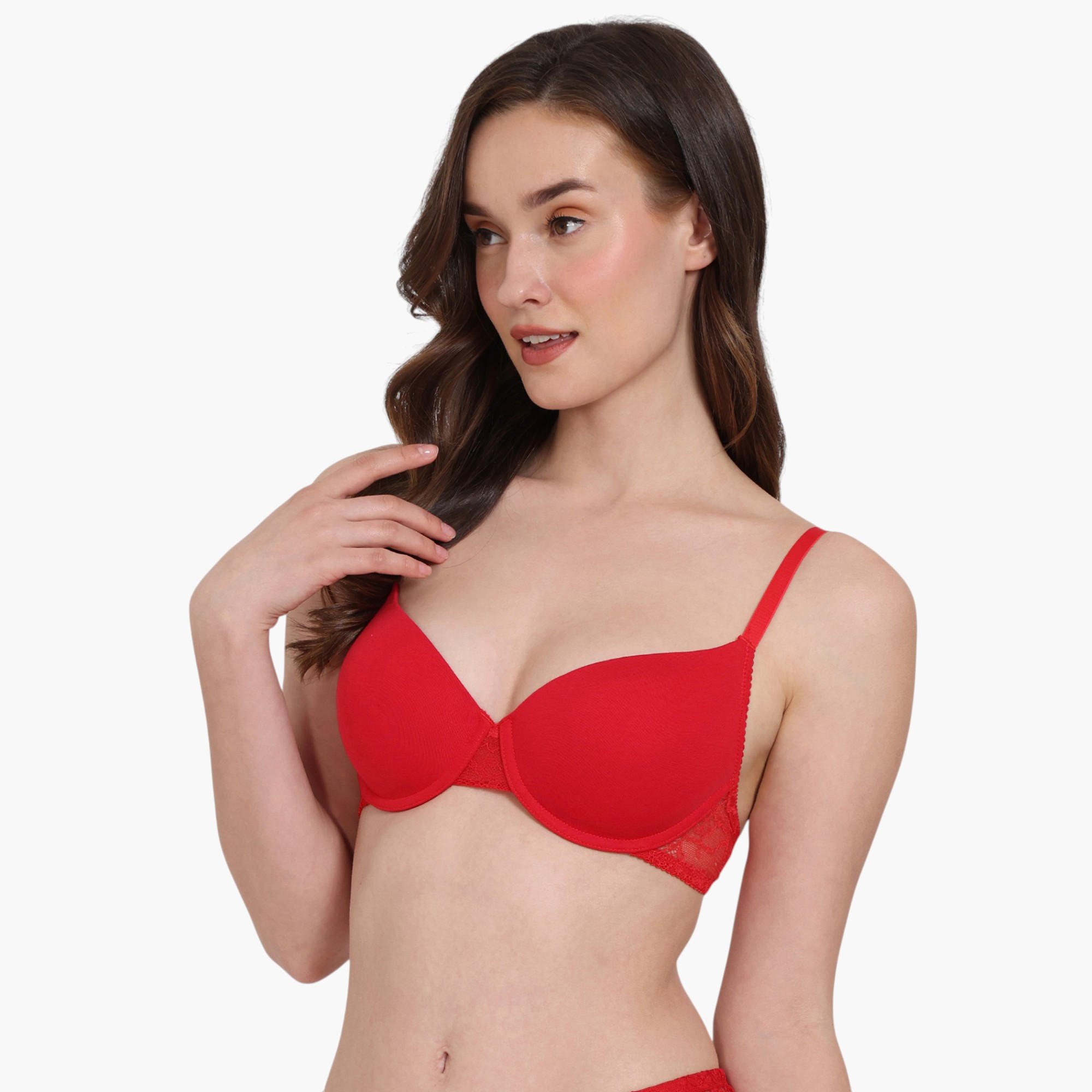 Zivame Lace Panel Padded Demi Bra-women-clothing-lingerie-bras-image-7