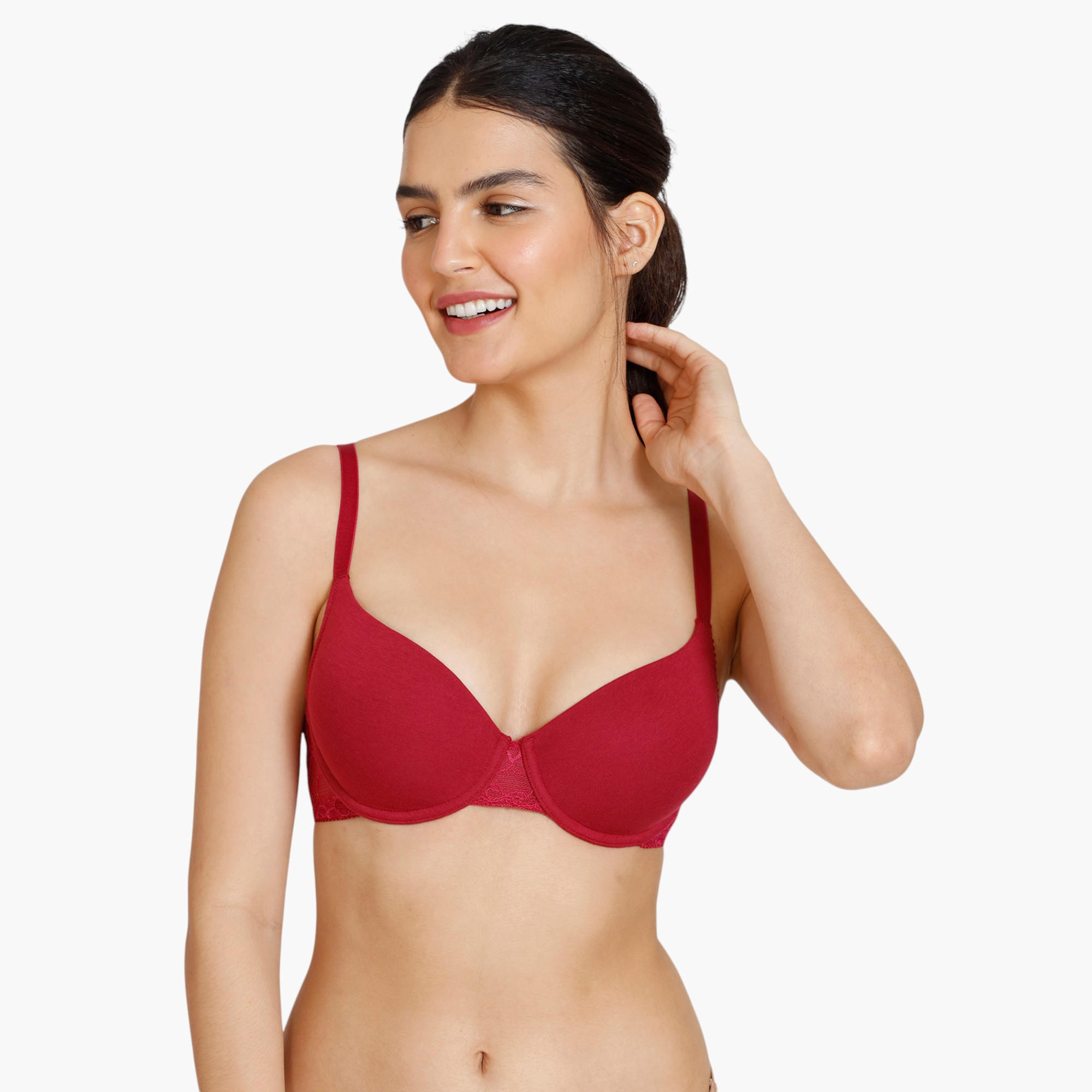 Zivame Lace Panel Padded Demi Bra-women-clothing-lingerie-bras-image-9