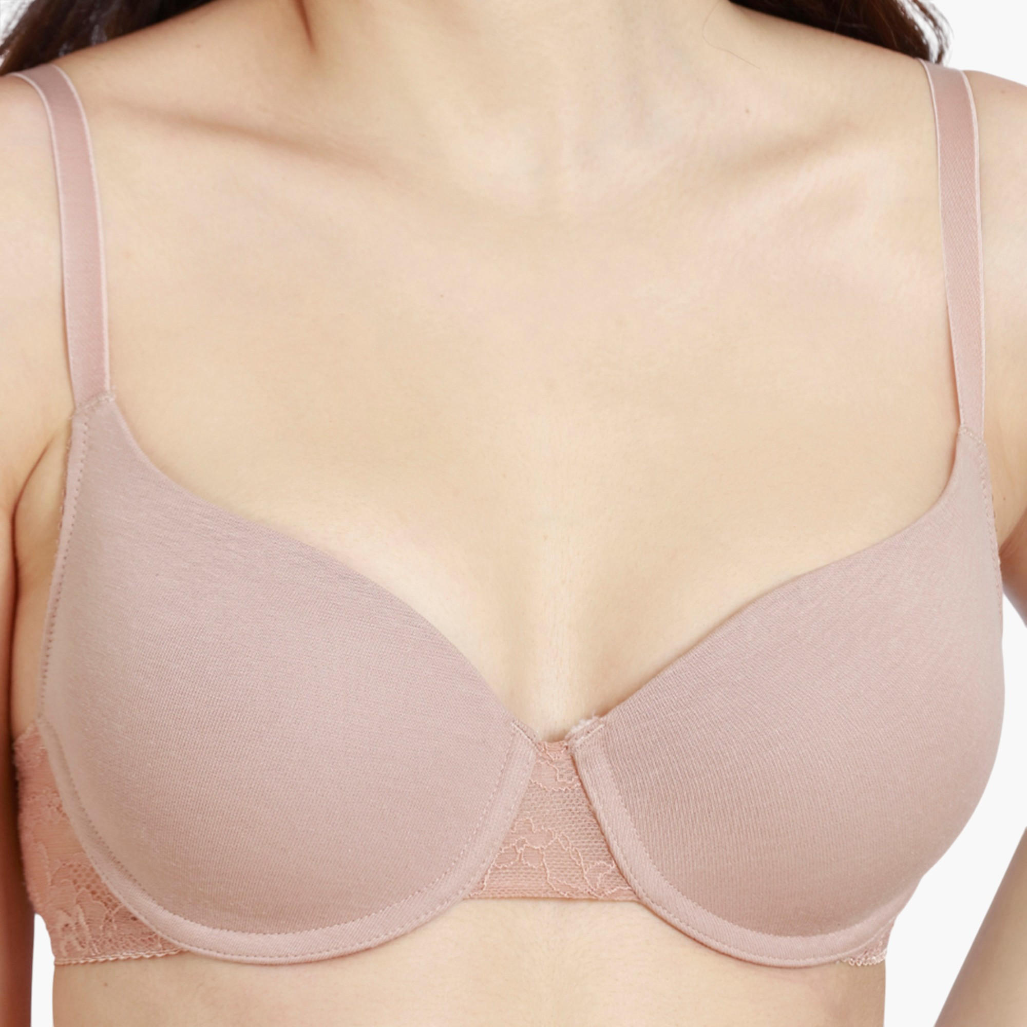 Zivame Lace Panel Padded Demi Bra-women-clothing-lingerie-bras-image-4