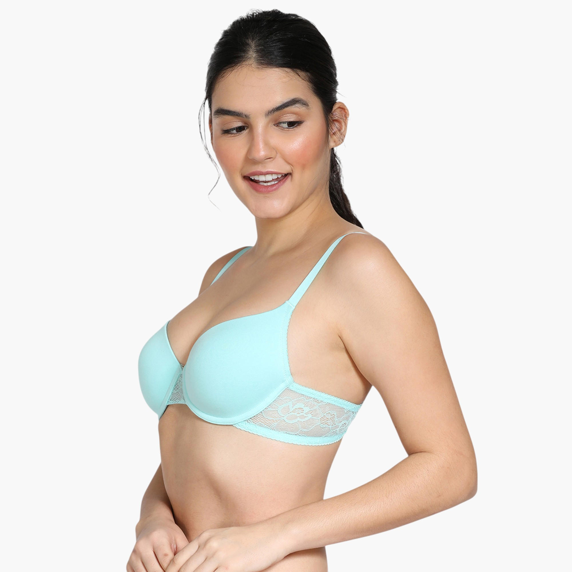 Zivame Lace Panel Padded Demi Bra-women-clothing-lingerie-bras-image-2