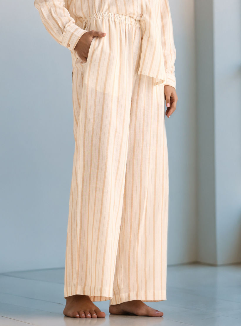طقم بيجاما بنطلون وقميص بأزرار-women-clothing-nightwear-pyjamas-longsets-image-4