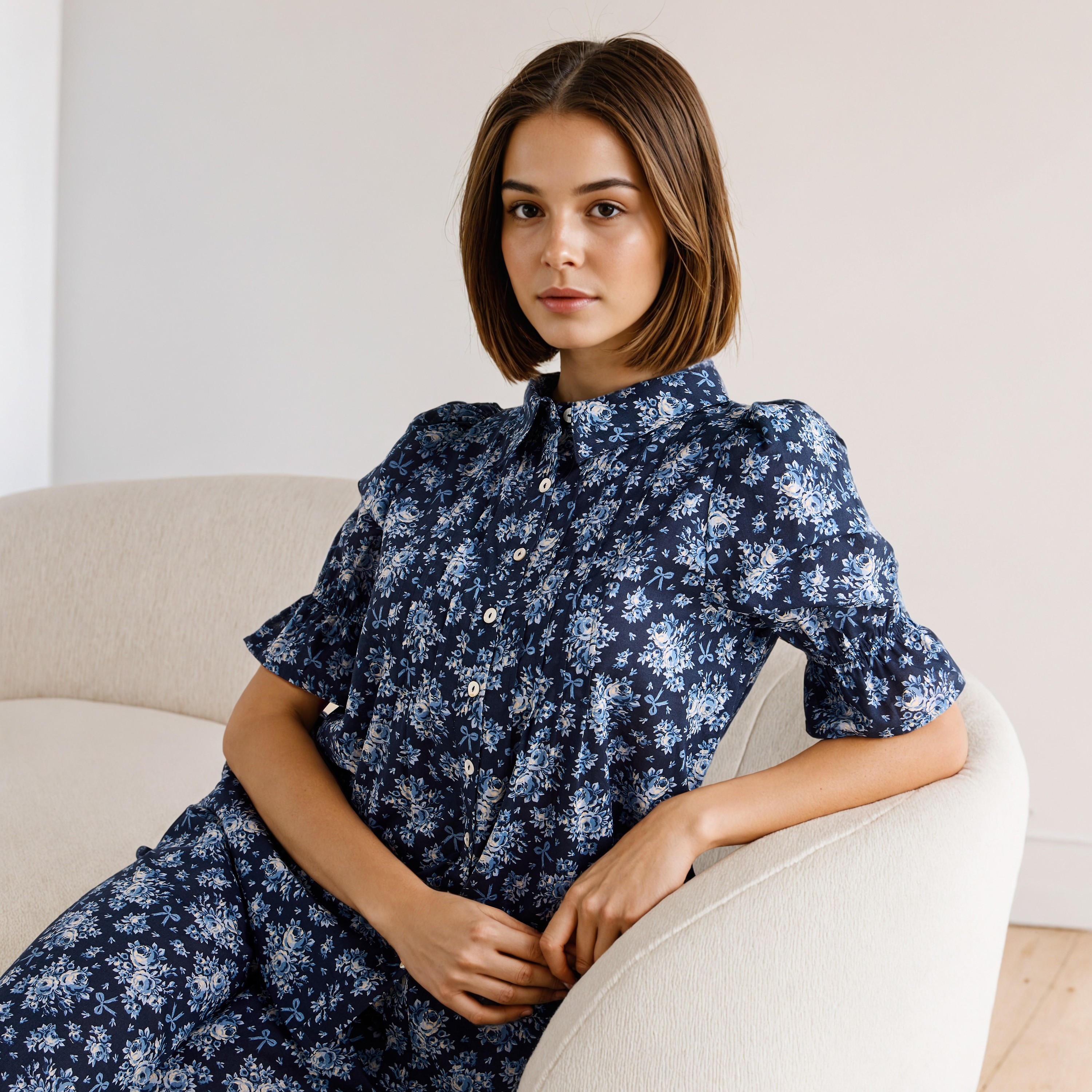 طقم بيجاما كامبريك بطبعات-women-clothing-nightwear-pyjamas-longsets-image-4