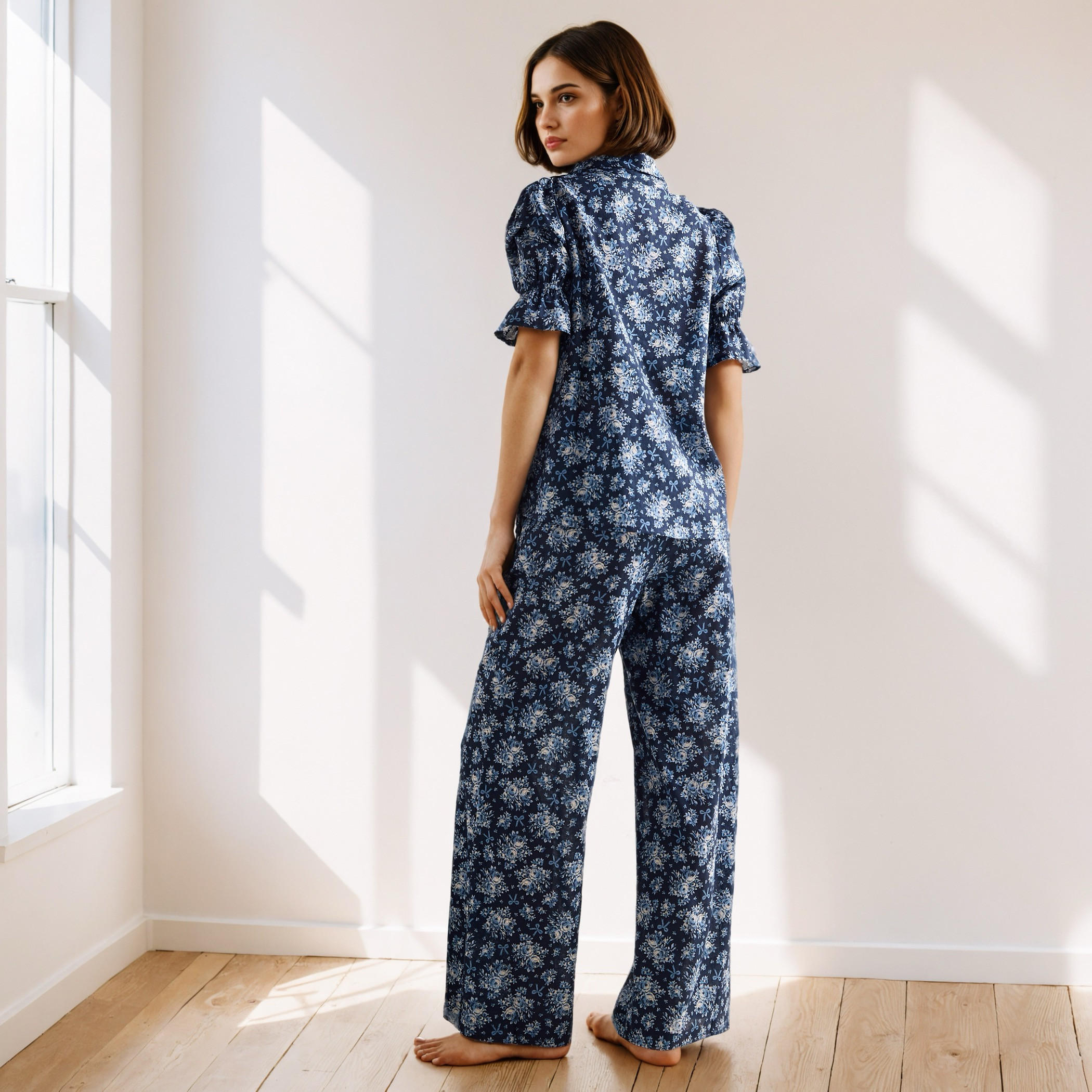 طقم بيجاما كامبريك بطبعات-women-clothing-nightwear-pyjamas-longsets-image-3