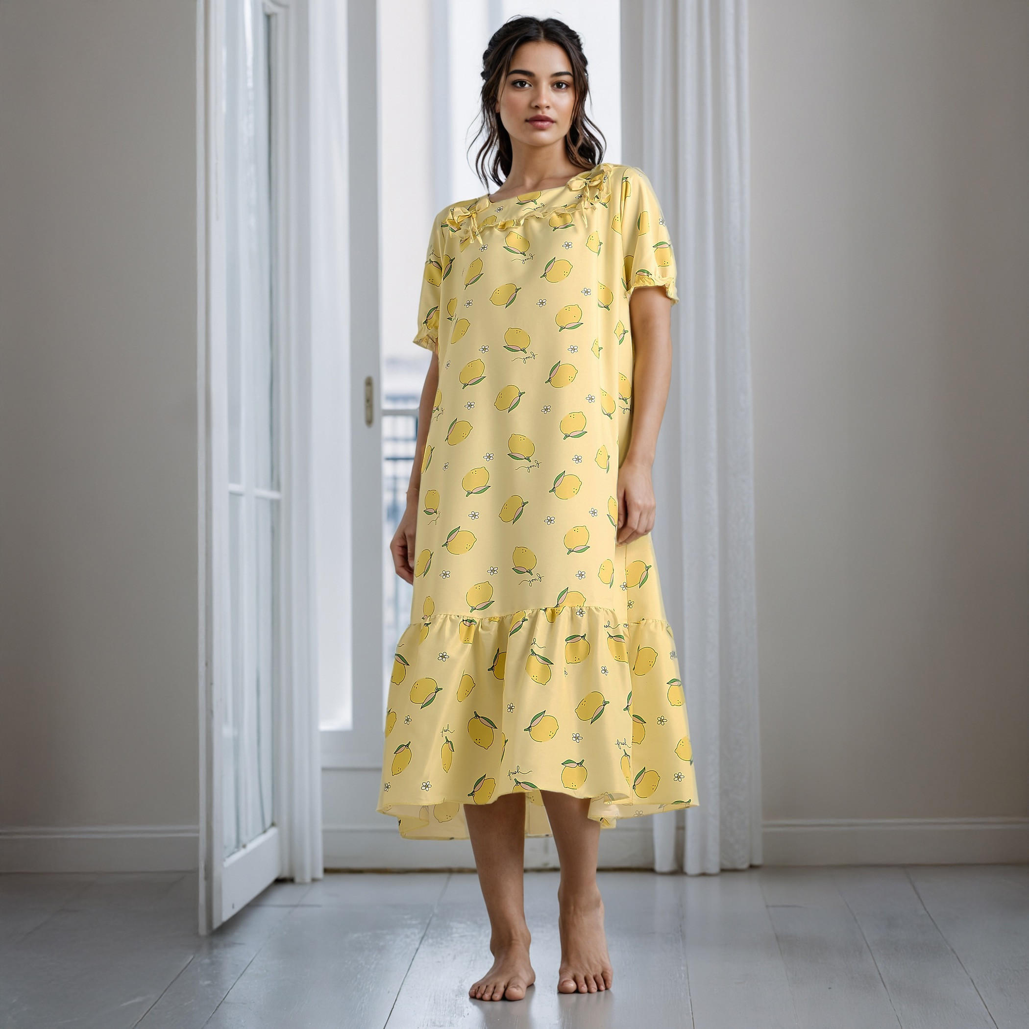 فستان نوم بياقة مربع وطبعات-women-clothing-nightwear-nighties-image-1