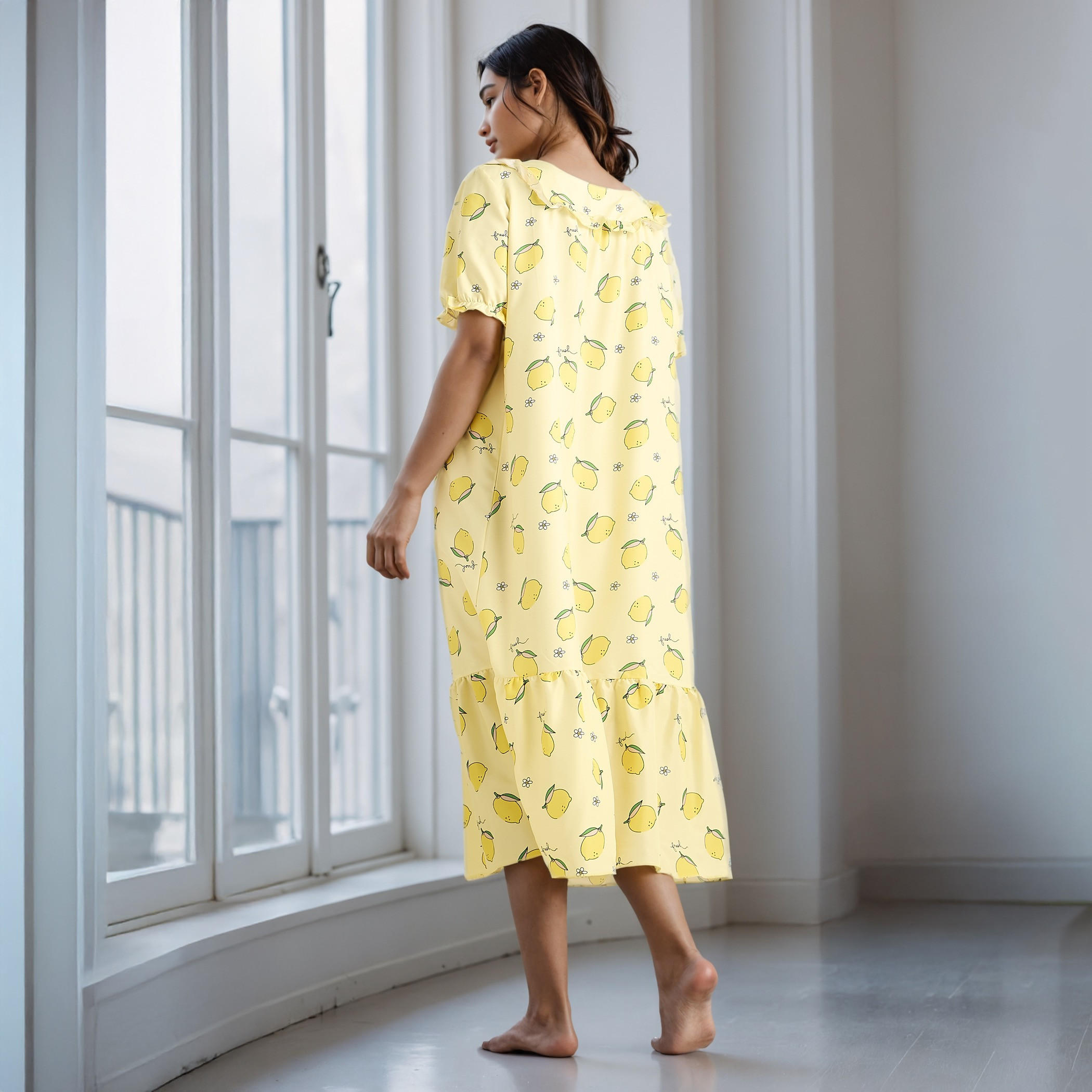 Printed Square Neck Night Dress-women-clothing-nightwear-nighties-image-3