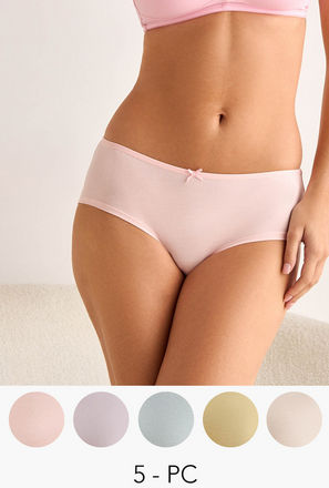 طقم سراويل هيبستر داخلية 5 قطع بفيونكة من سبلاش إنتيميتس-women-clothing-lingerie-panties-image-1