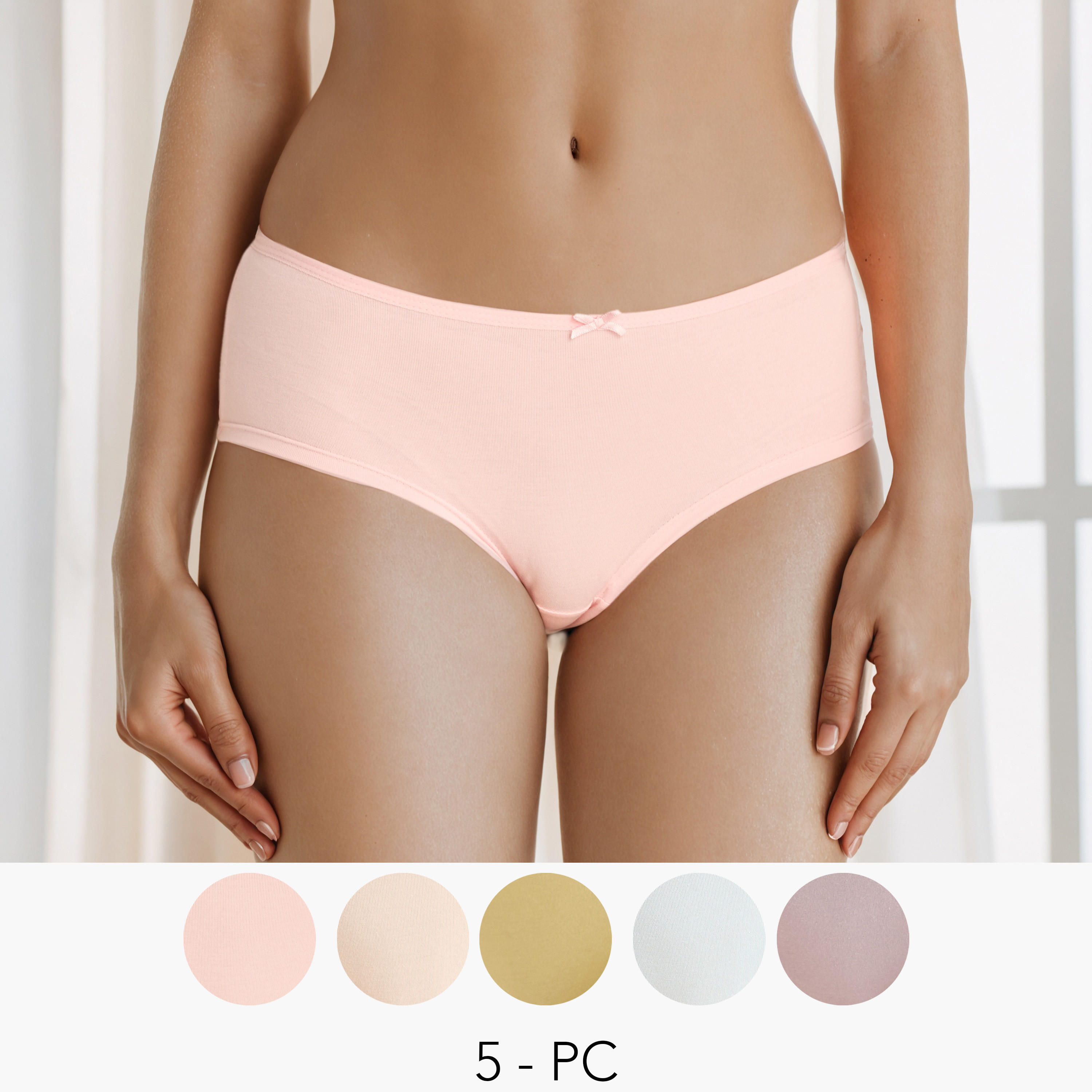 Set of 5 - Bow Accent Briefs-women-clothing-lingerie-panties-image-1