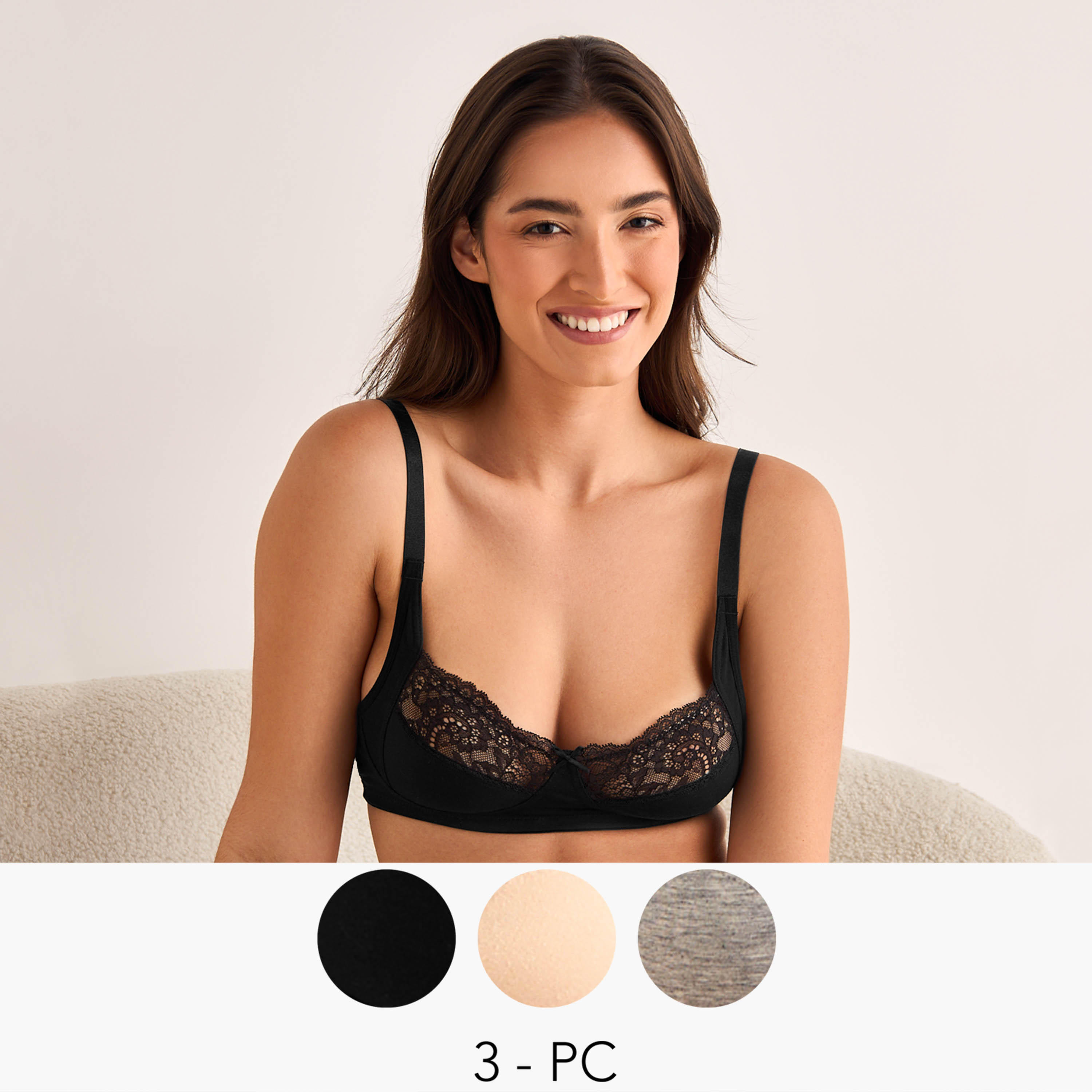 طقم صدريات دعم 3 قطع من آدارايا-women-clothing-lingerie-bras-image-1