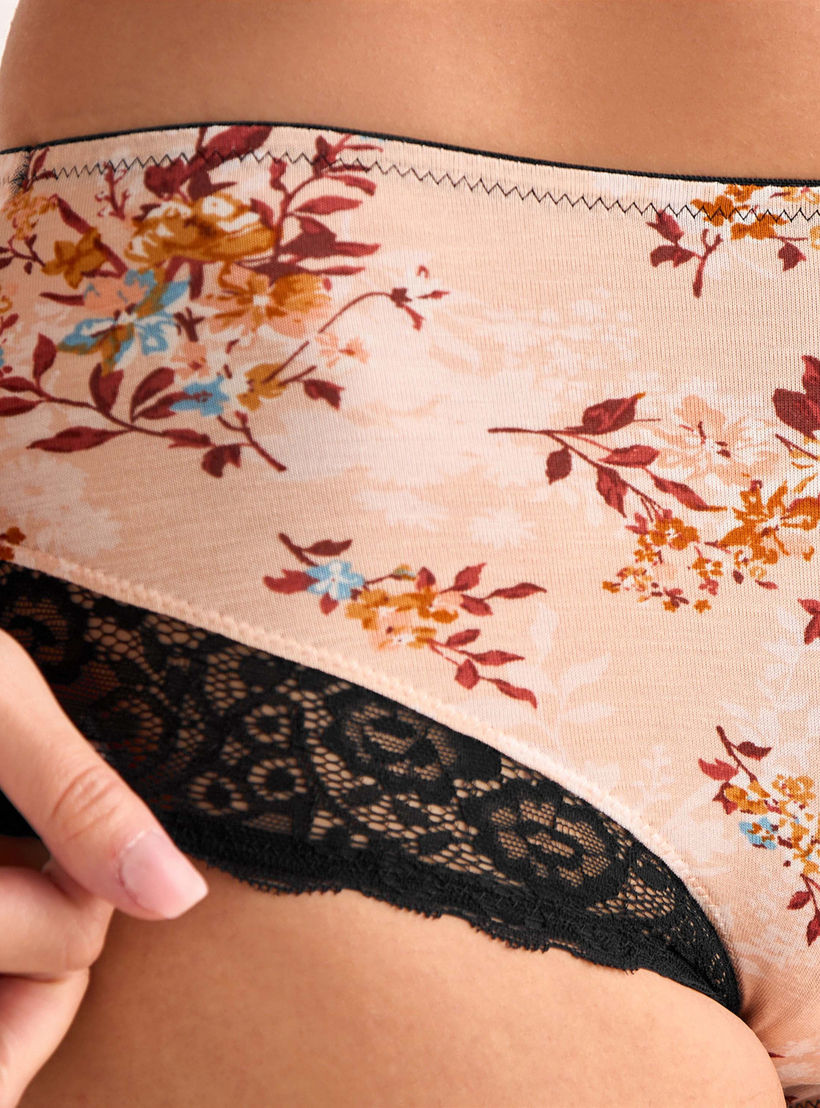 سروال داخلي بحواف دانتيل وطبعات زهرية من آدارايا-women-clothing-lingerie-panties-image-4