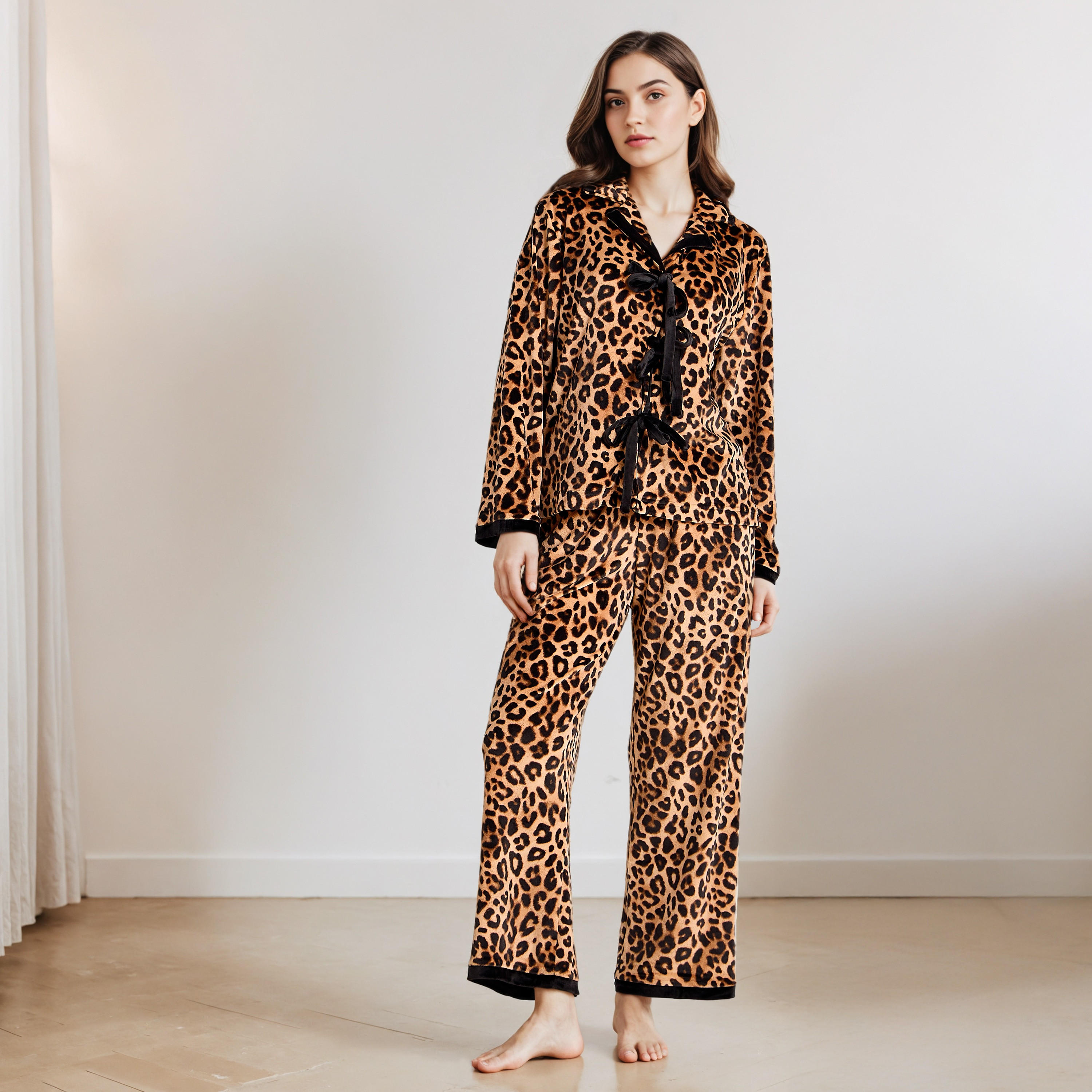 طقم بيجاما بطبعات حيوانات-women-clothing-nightwear-pyjamas-longsets-image-7