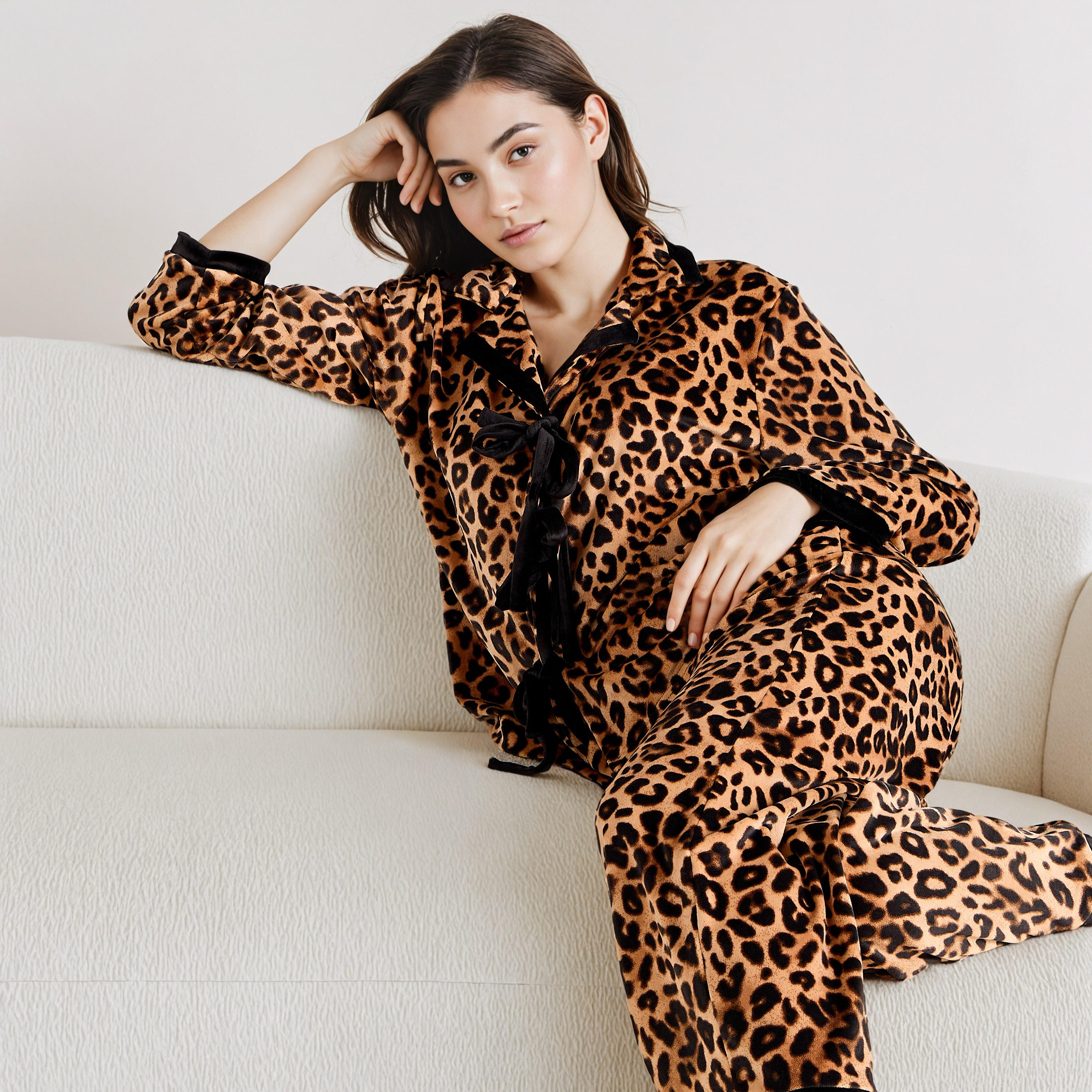 طقم بيجاما بطبعات حيوانات-women-clothing-nightwear-pyjamas-longsets-image-3