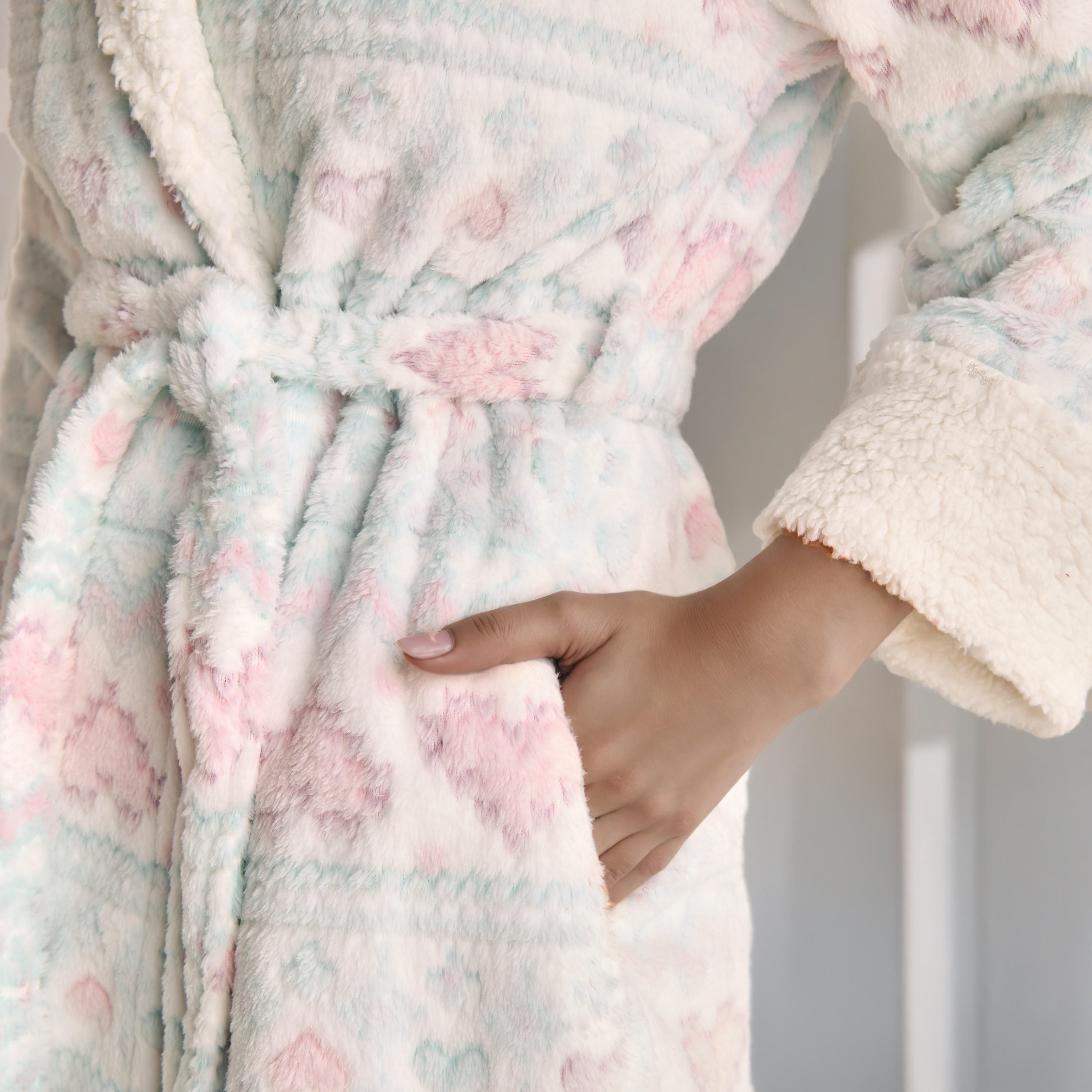 Hooded Night Robe with Pocket-women-clothing-nightwear-robes-image-3