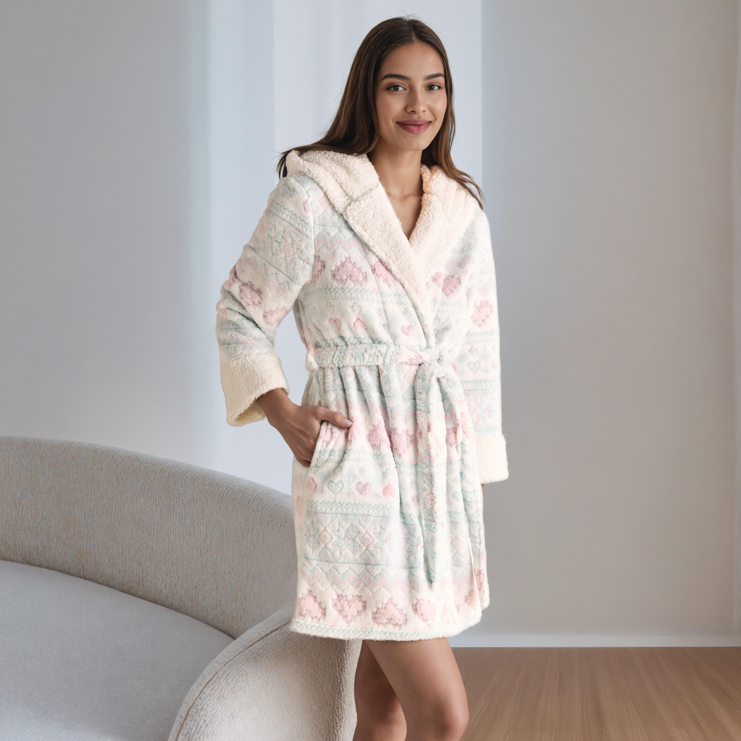 Hooded Night Robe with Pocket-women-clothing-nightwear-robes-image-5