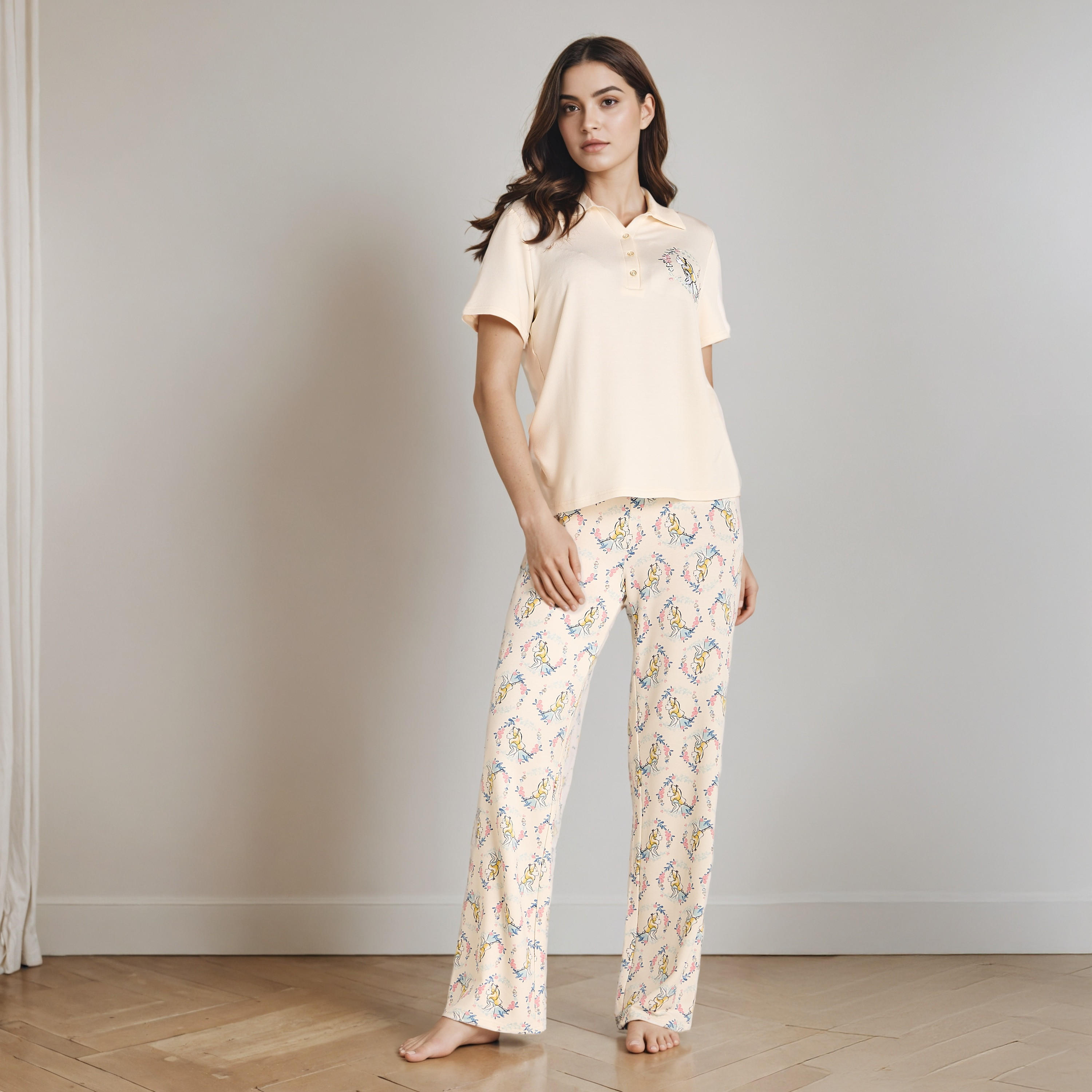 Pyjama Set T-shirt & Trousers-women-clothing-nightwear-pyjamas-longsets-image-1